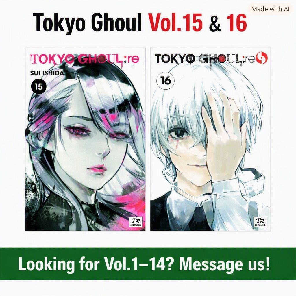 Tokyo Ghoul Manga Volume 15 e 16 Versione Inglese LOOSE SET di Sui Ishida