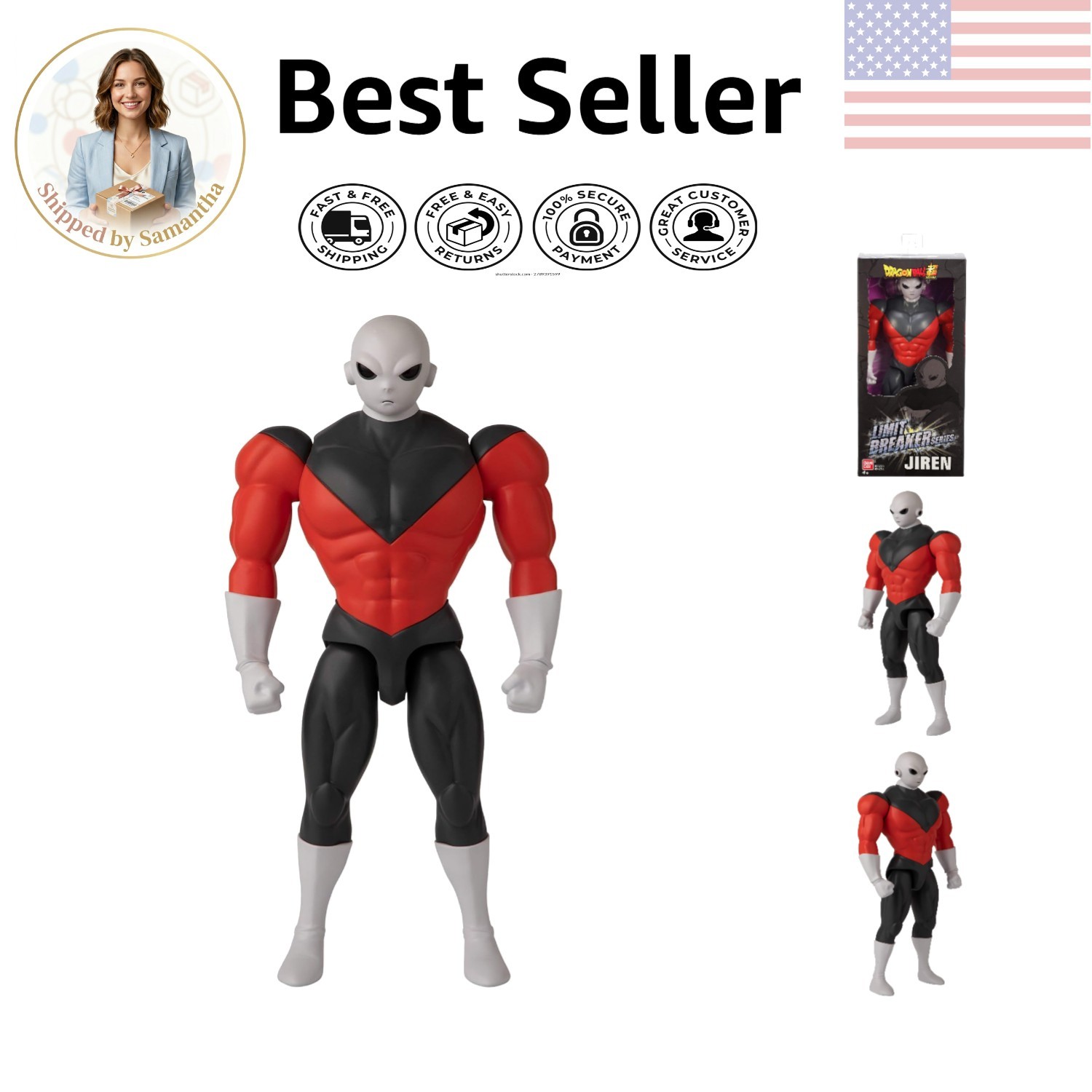 Action Figure Jiren 12 pollici di alta qualità - giocabile e visualizzabile da DB Super