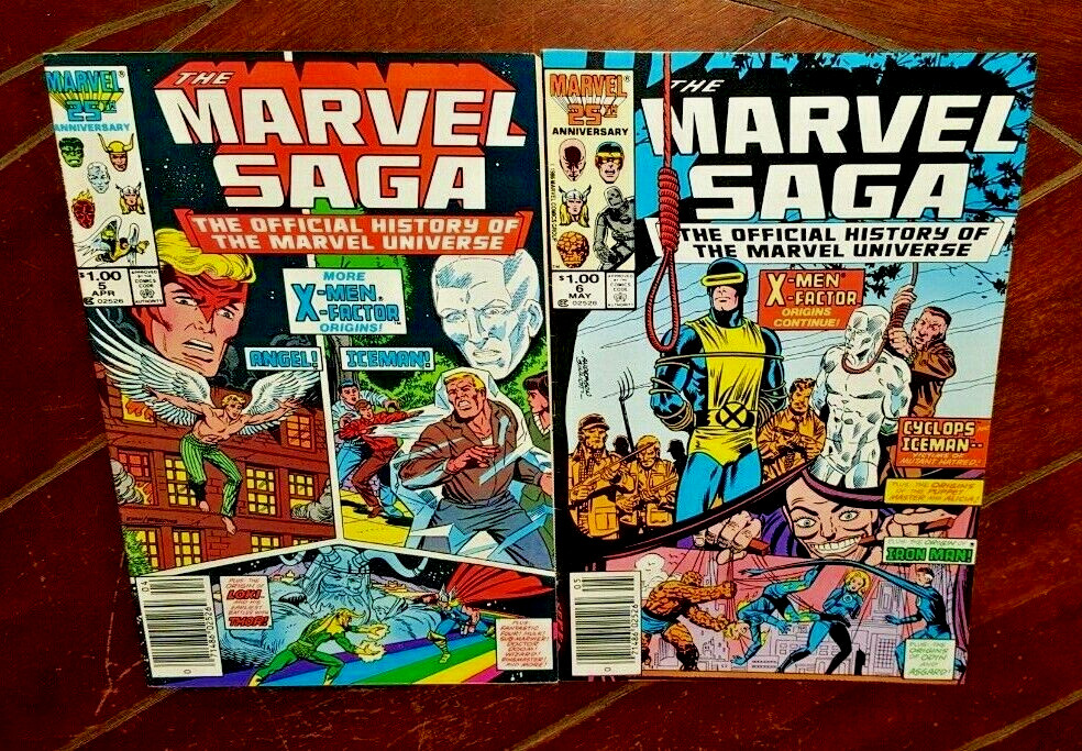 Marvel Saga #5 & #6, (1986, Marvel): X-Men/Thor/Loki/Fantastic Four/Iron Man!
