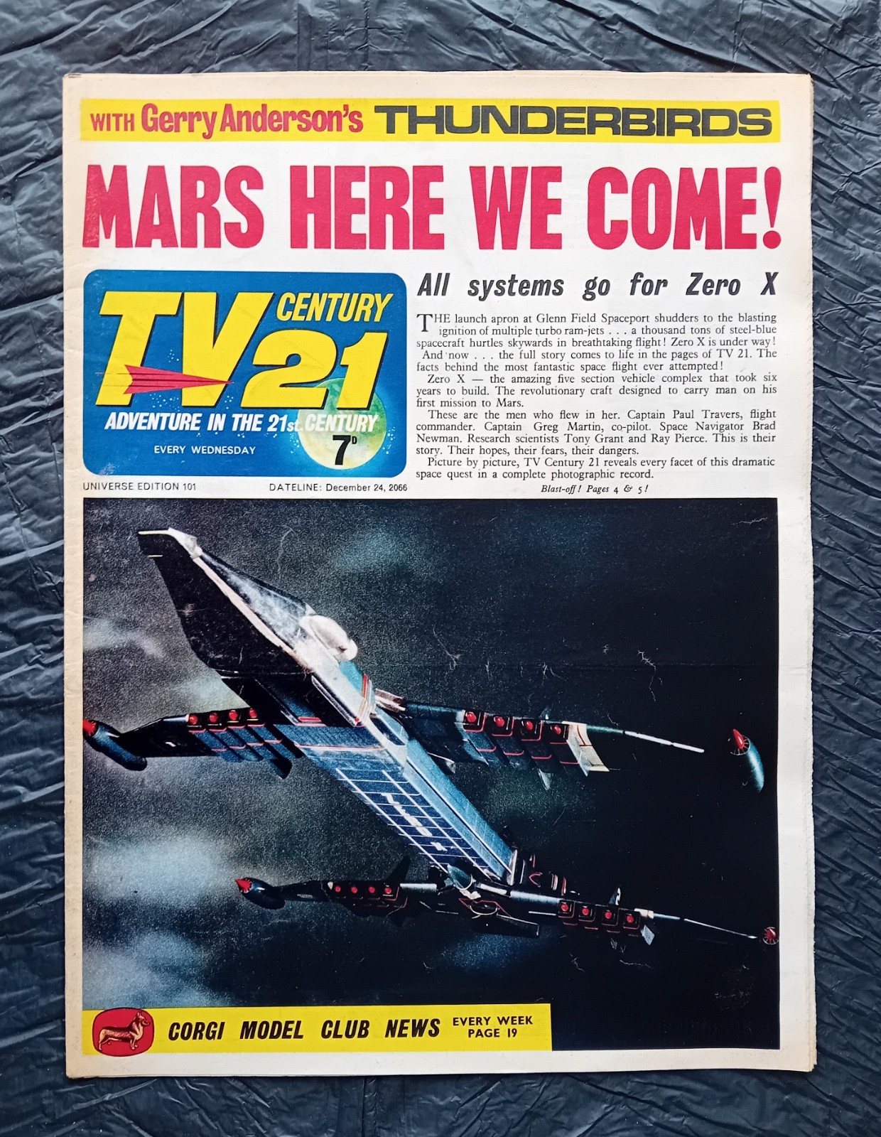 TV Century 21 comic #101 (24/12/1966). Flat/clean/complete. VGC