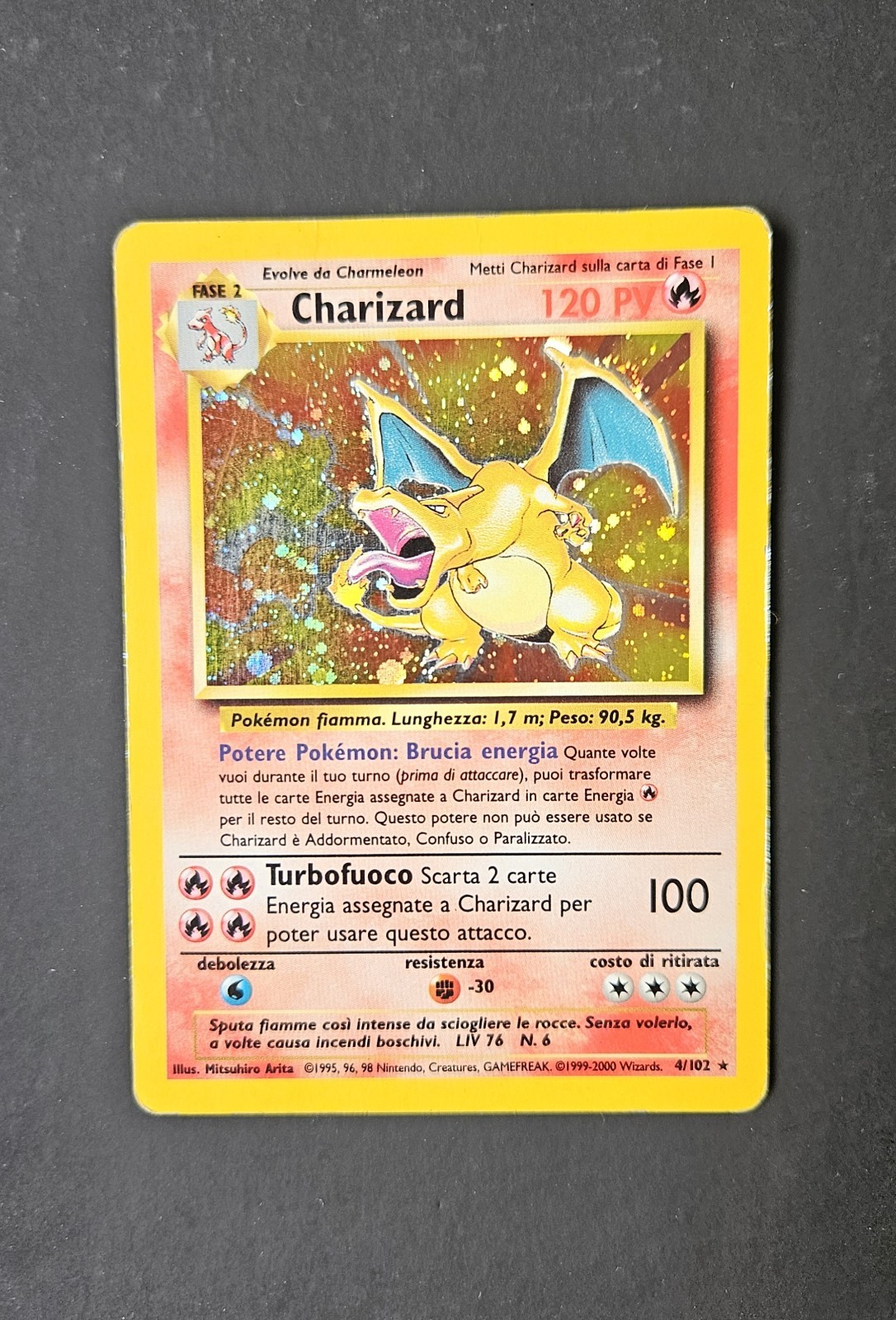 Pokemon Charizard 4/102 Set Base Unlimited Italiano Holo