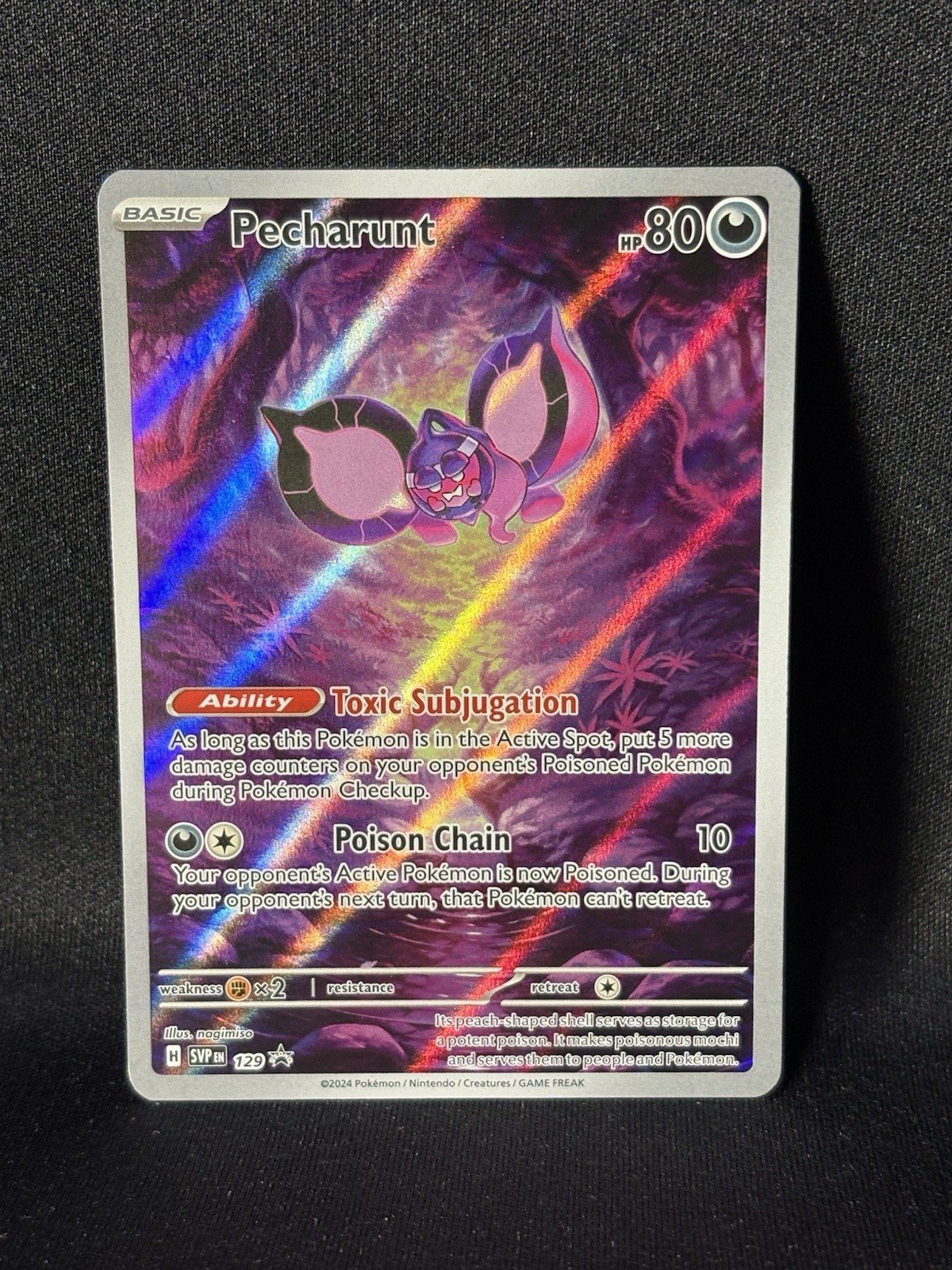 Carte promozionali Pokemon Pecharunt 129 SV: Scarlatto e Viola Holofoil promo quasi nuove