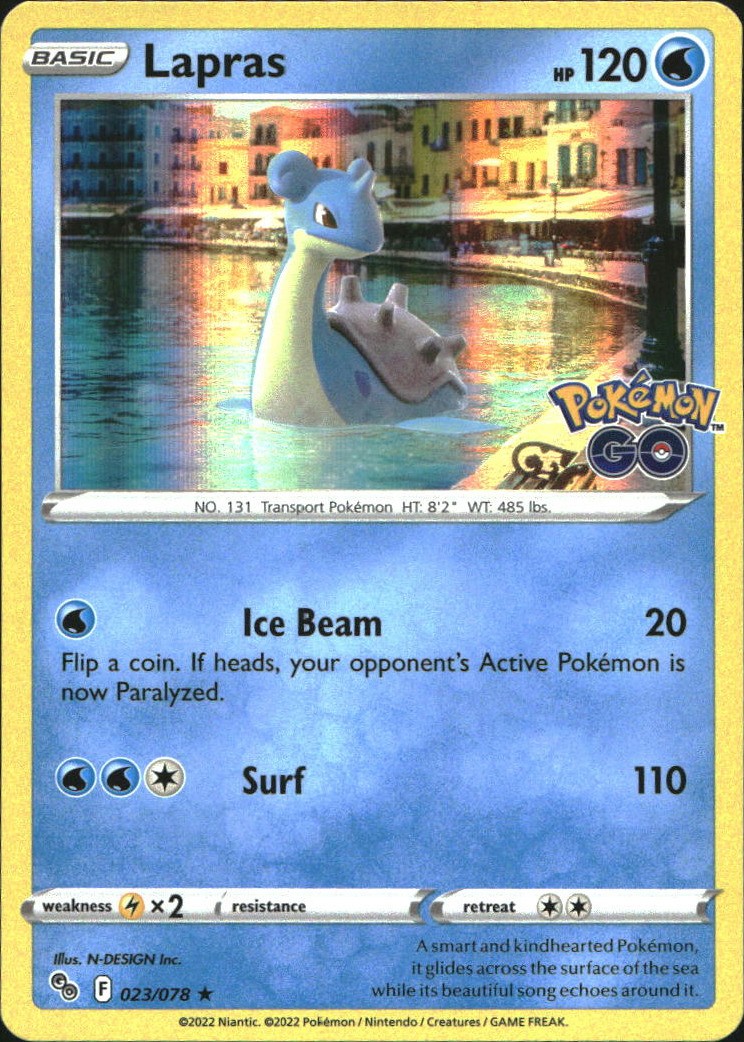 Lapras 023/078 Pokemon GO Holo HR NM Pokémon — Inglese