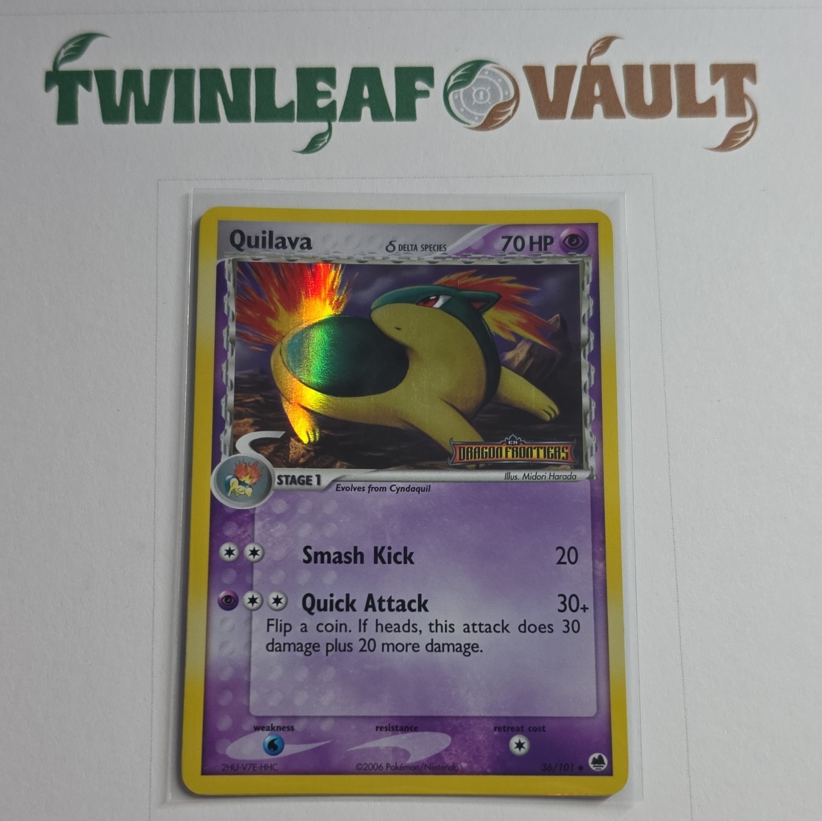 Quilava Delta Species TIMBRATO Reverse Holo 36/101 EX Dragon Frontiers IT