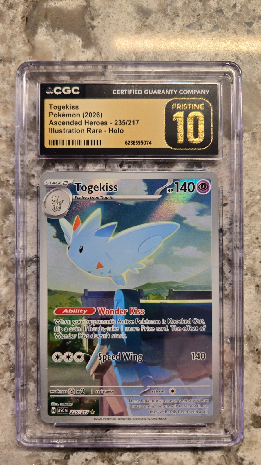 Pokemon TCG Togekiss 235 IR Ascended Heroes CGC 10 PRISTINE