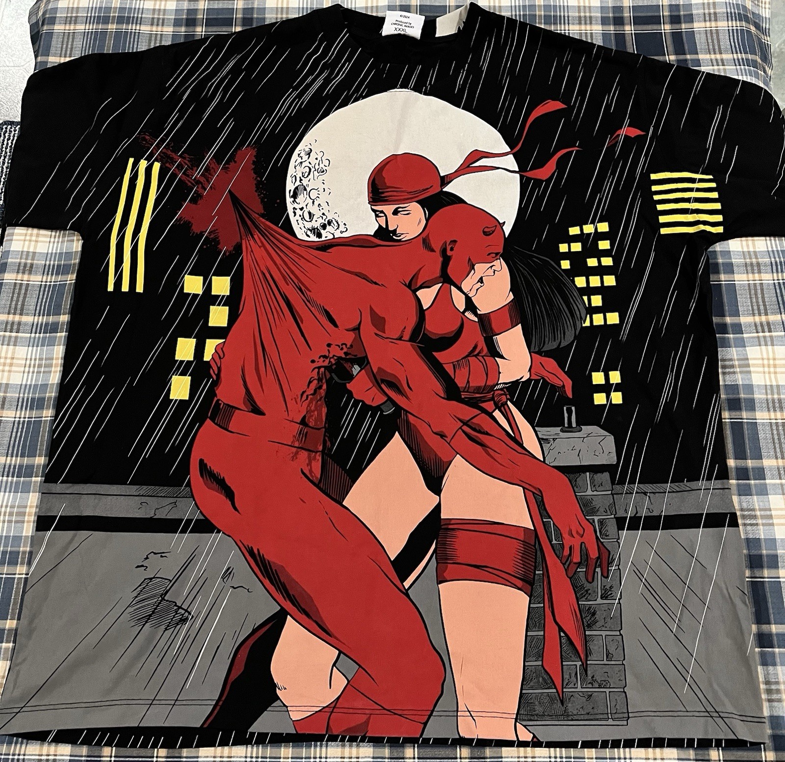 Stivali camicia misteriosa Chronic Images Daredevil Elektra "Lovers Quarrel" AOP XXL 3XL