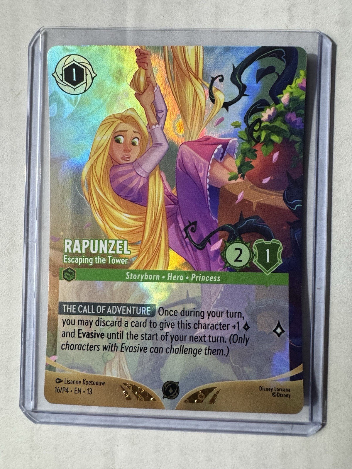 Disney Lorcana Raperonzolo Fuga dalla Torre Set Campione Top 8 Promo Foil 16/P4