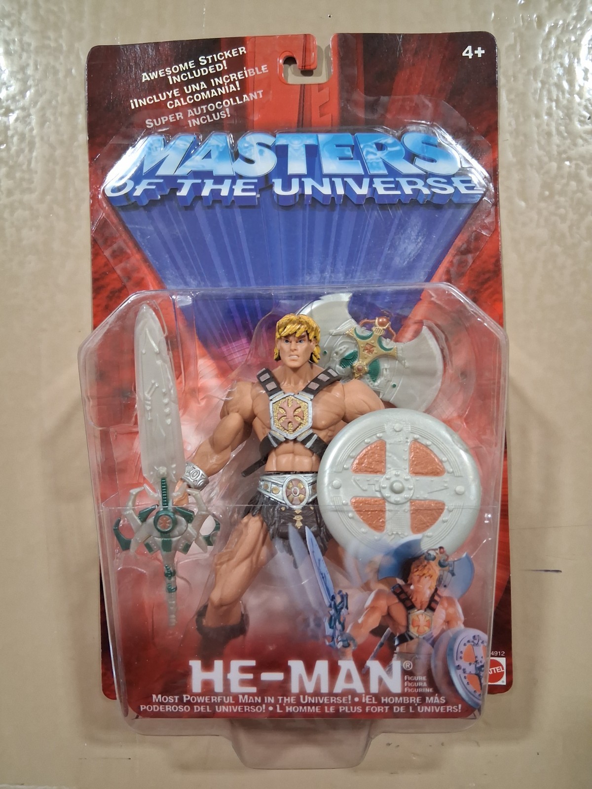 Figurina MOTU He-Man Masters of the Universe 2002 nuova in confezione Mattel 200X