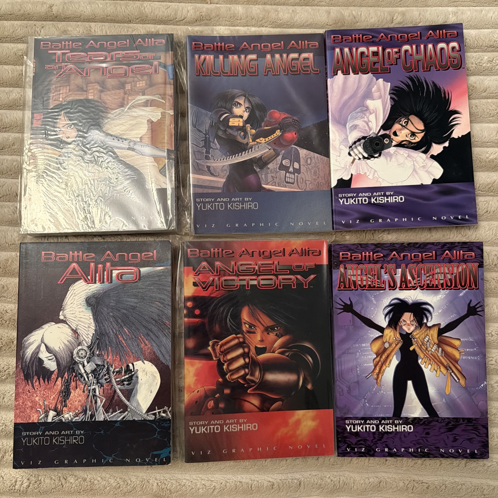 Battle Angel Alita Manga Lotto Vols 1-6 (Originale Vintage Viz Graphic Novel)