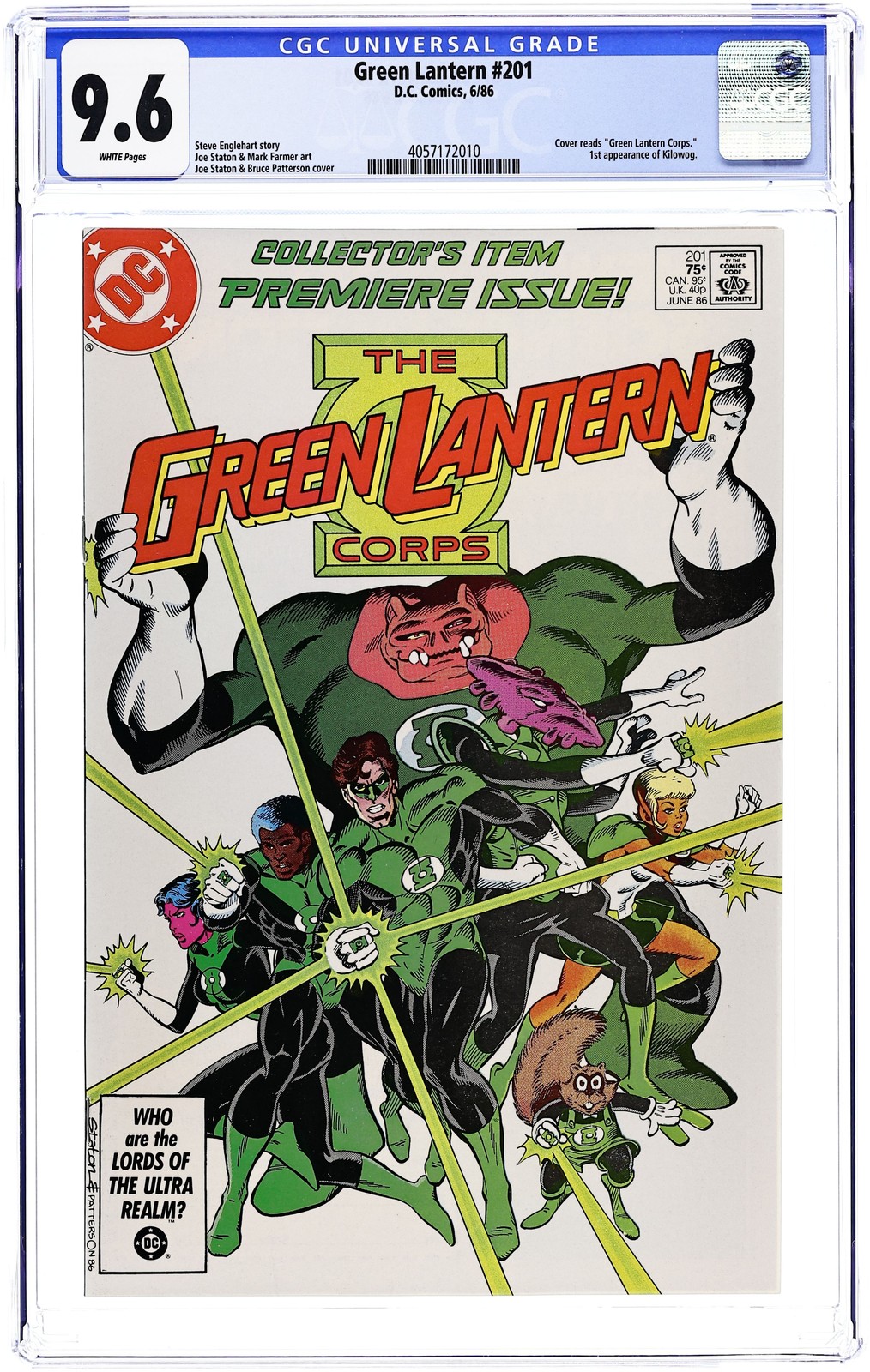 Lanterna Verde 201D CGC 9.6 1986 4057172010
