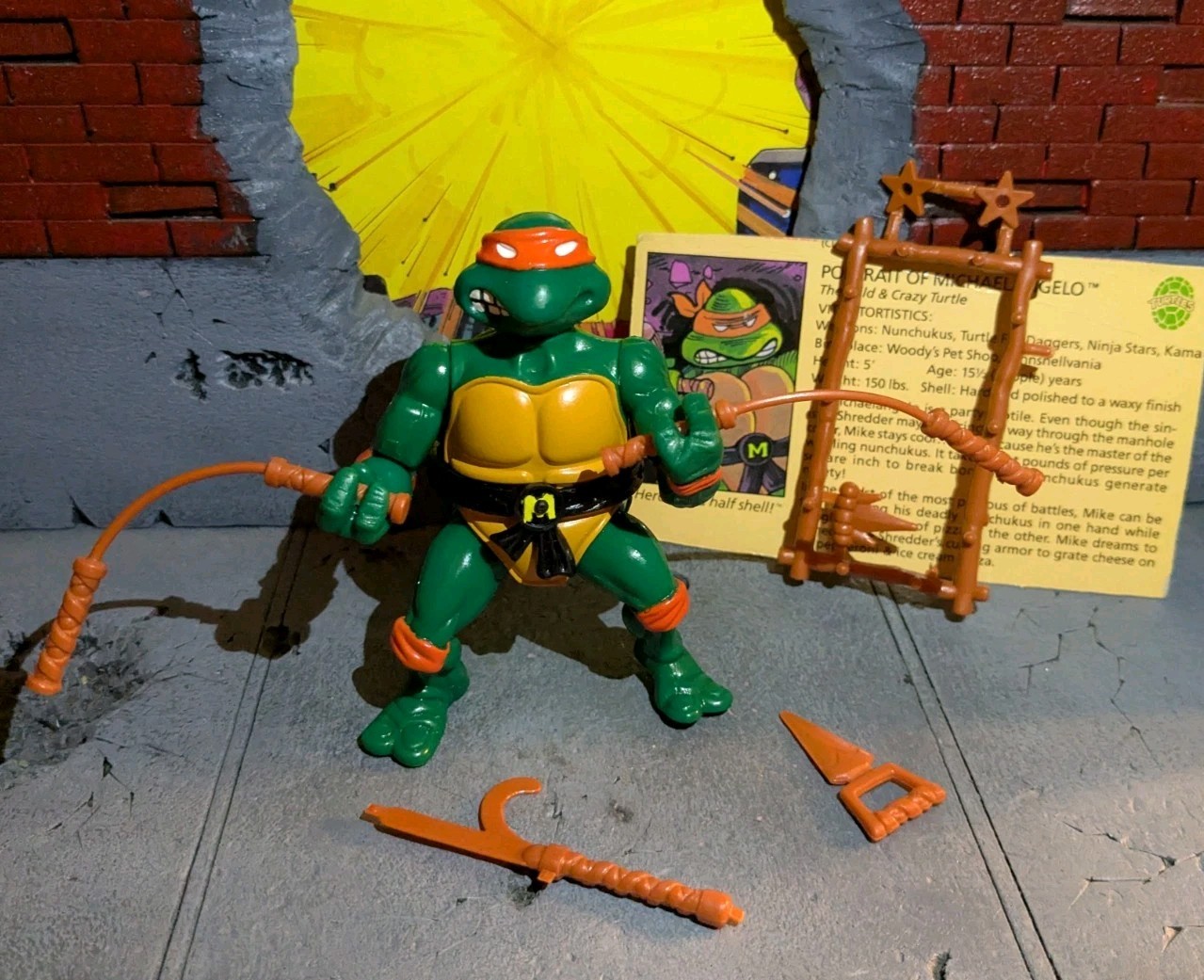 TMNT TEENAGE MUTANT NINJA TURTLES 1988 MICHAELANGELO OTTIME CONDIZIONI 100% COMPLETO