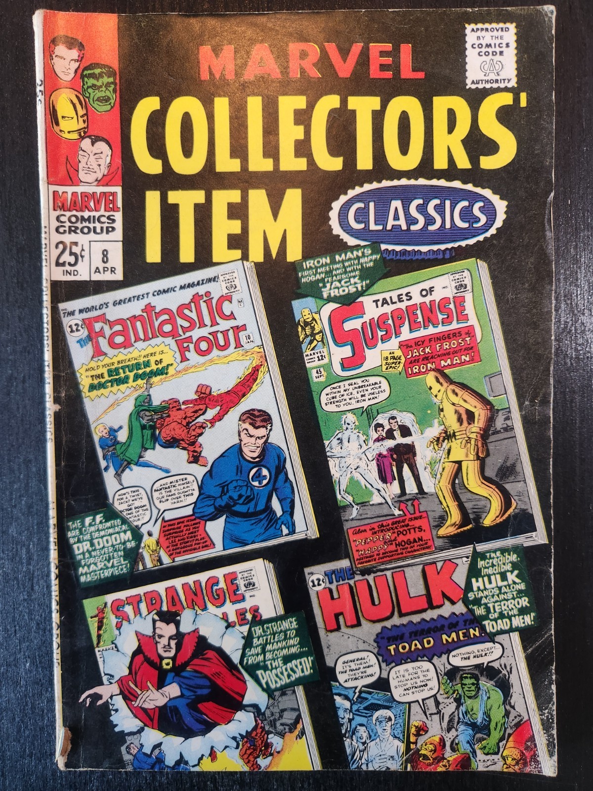 MARVEL COLLECTOR'S ITEM CLASSICS #8 1967 SILVER AGE FANTASTIC FOUR #10 KIRBY VG