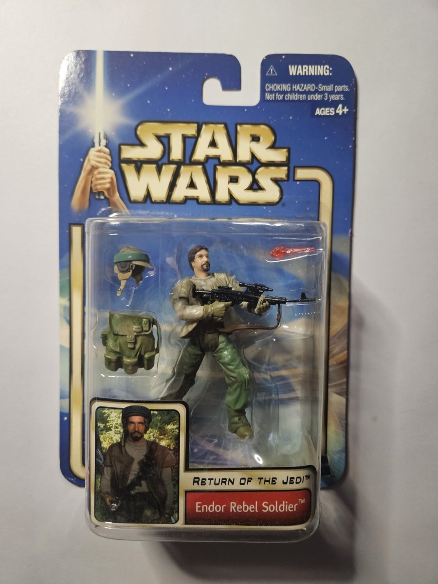 Hasbro Star Wars Return Of The Jedi Endor Rebel Soldier 02 #33 Dark Hair NIB
