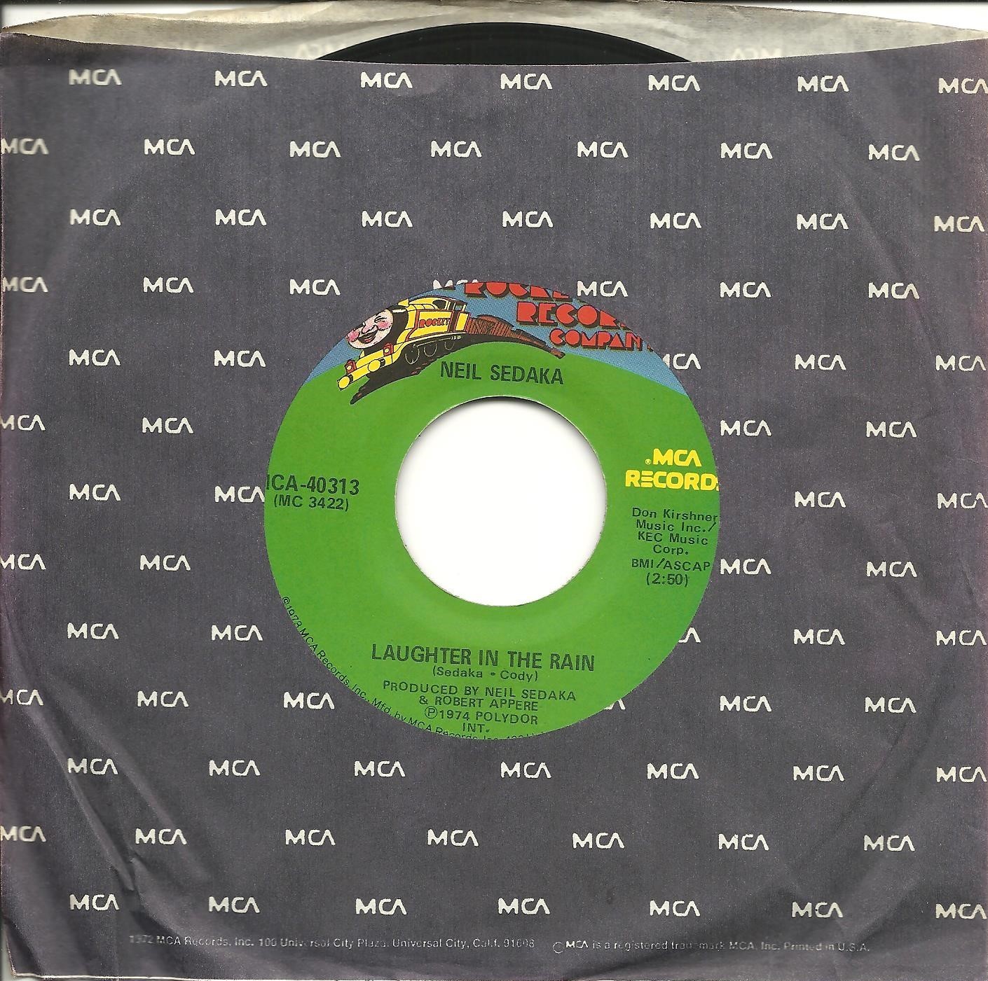 Neil Sedaka-Laughter In The Rain-45 RPM-7"-Pop-Rocket Records 40313-vinyl-record