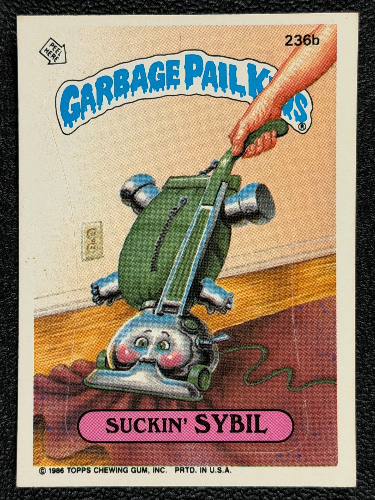 Adesivo Topps Garbage Pail Kids 1986 serie 6 SUCKIN SYBIL 236b GPK Card