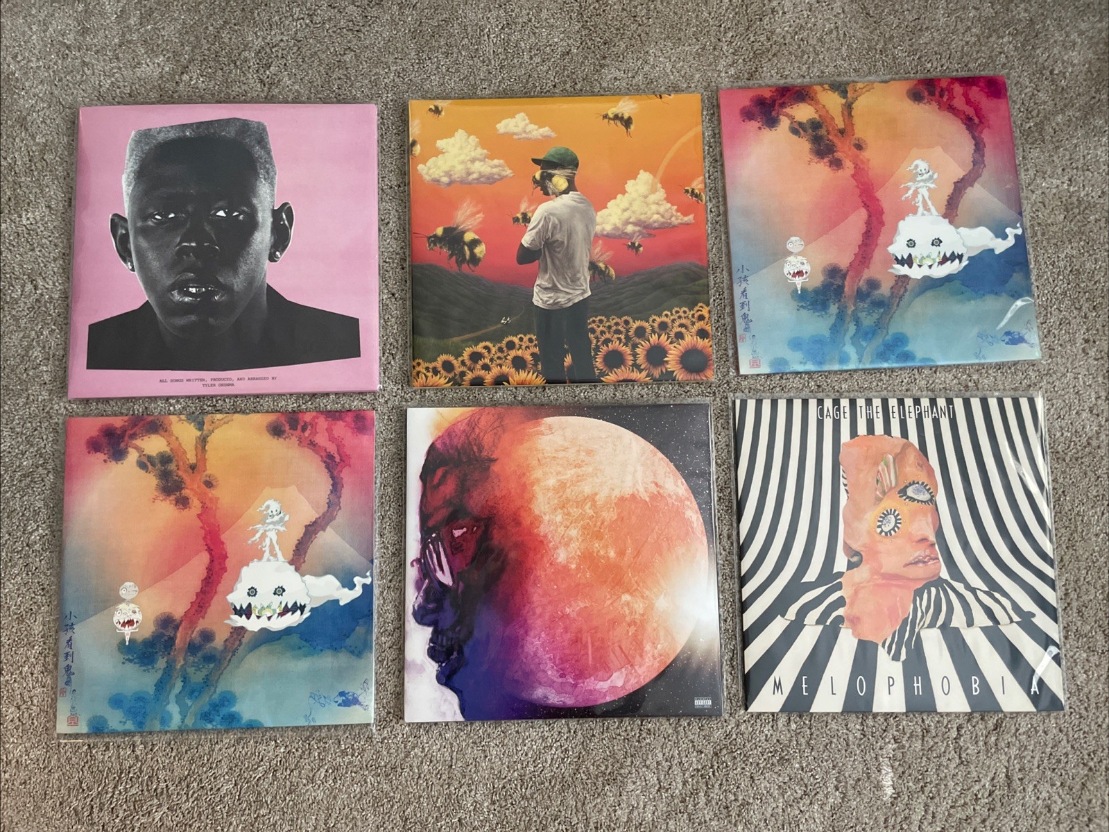 Tyler, The Creator, Kid Cudi & Cage The Elephant Vinyl Record Lot of 6