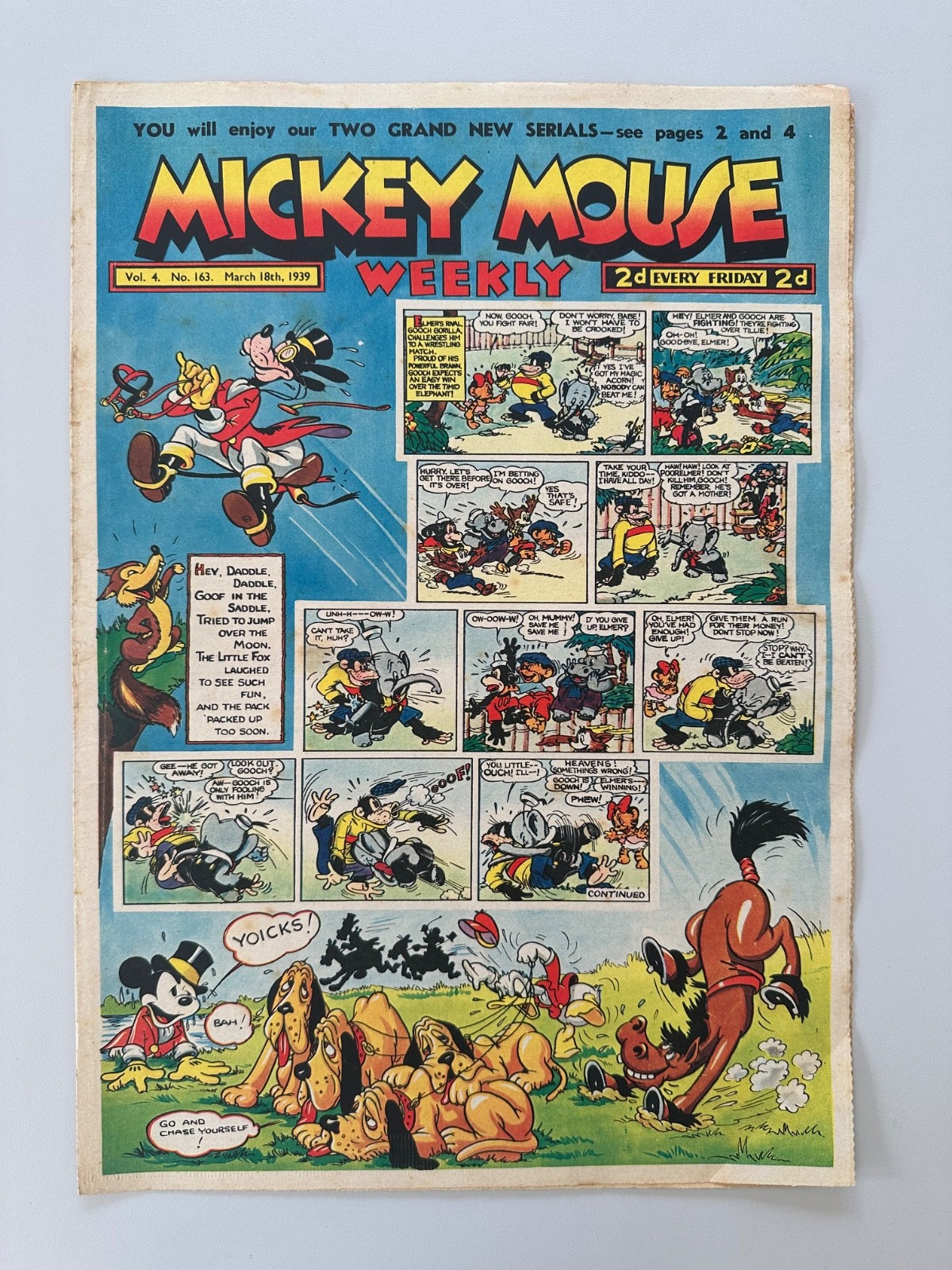 Mickey Mouse Weekly Comic #163 March 18th 1939 FN- RARE