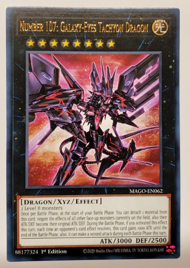 YUGIOH NUMERO 107: GALASSIA-OCCHI TACHIONE DRAGO MAGO-EN062 1° RARA NM