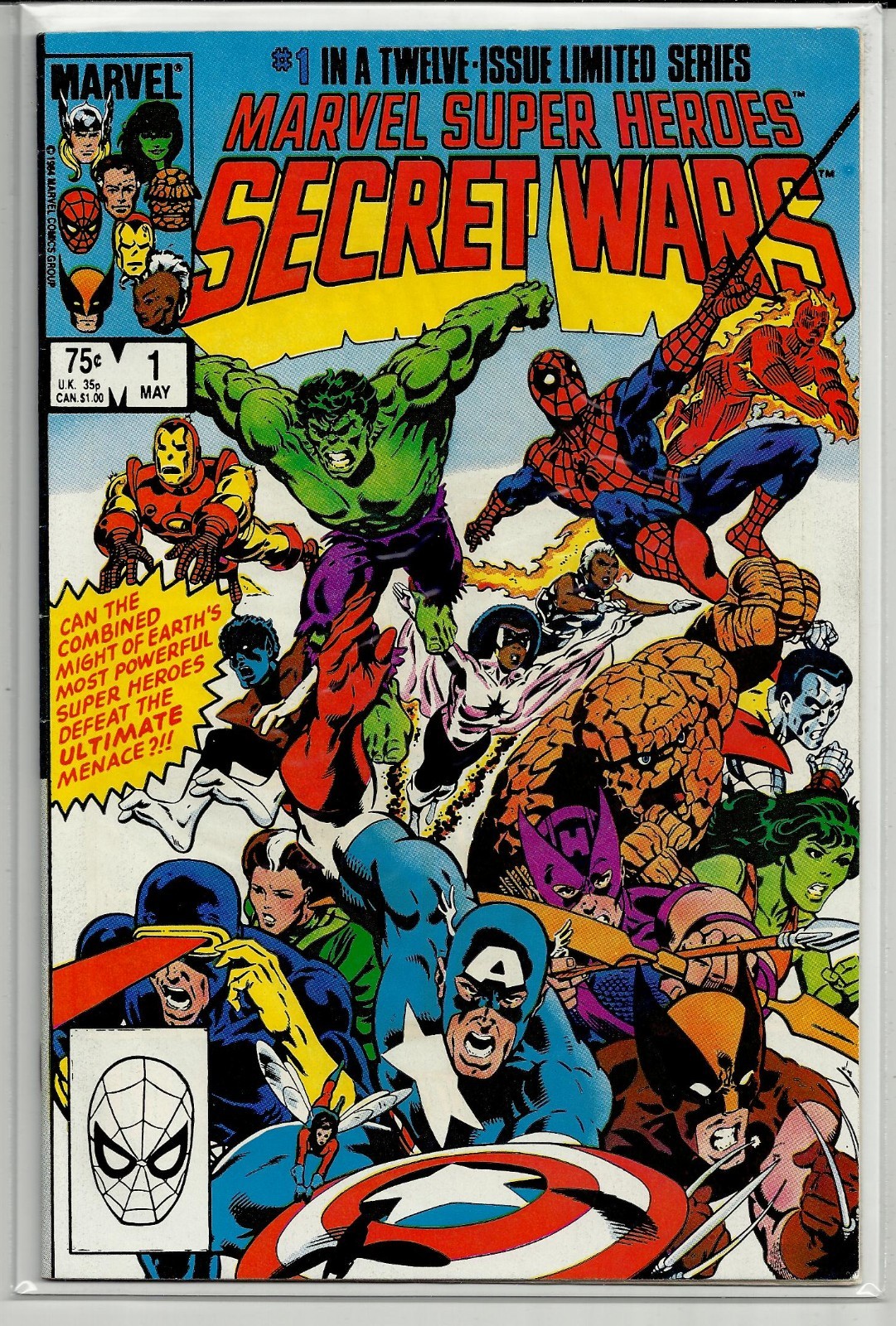 VINTAGE 1984 Marvel Super-Heroes Secret Wars #1 fumetto ottime condizioni/1a stampa!!