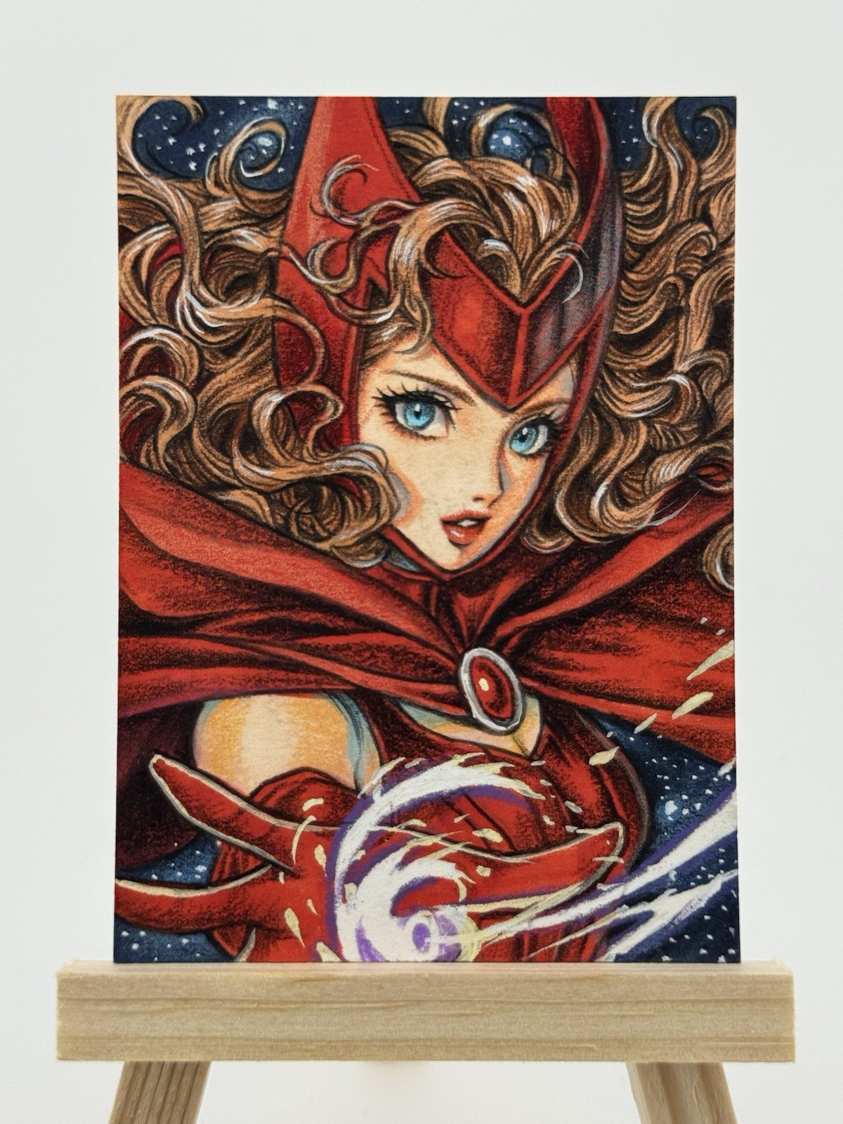 GGC Studio Marvel Scarlet Witch Carta Schizzo Arte Personalizzata 1/1 AUTO ACEO Originale 