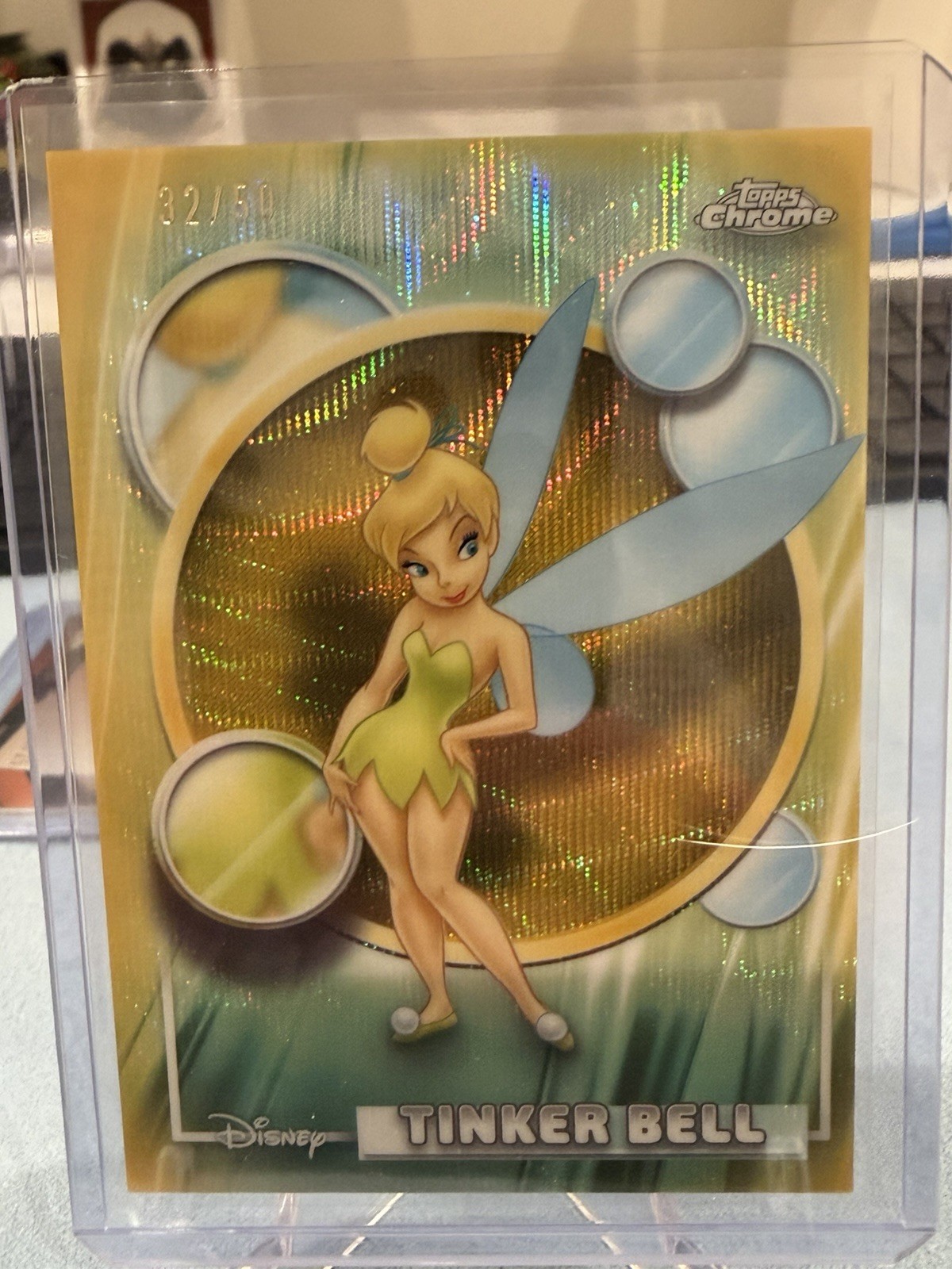 2026 Topps Chrome Disney #166 Tinker Bell rifrattore oro /50