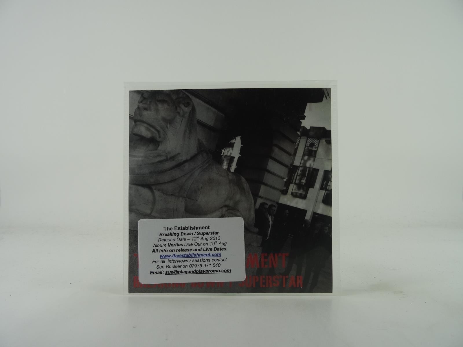 THE ESTABLISHMENT BREAKING DOWN (A47) 2 Track Promo CD Single including Picture 
