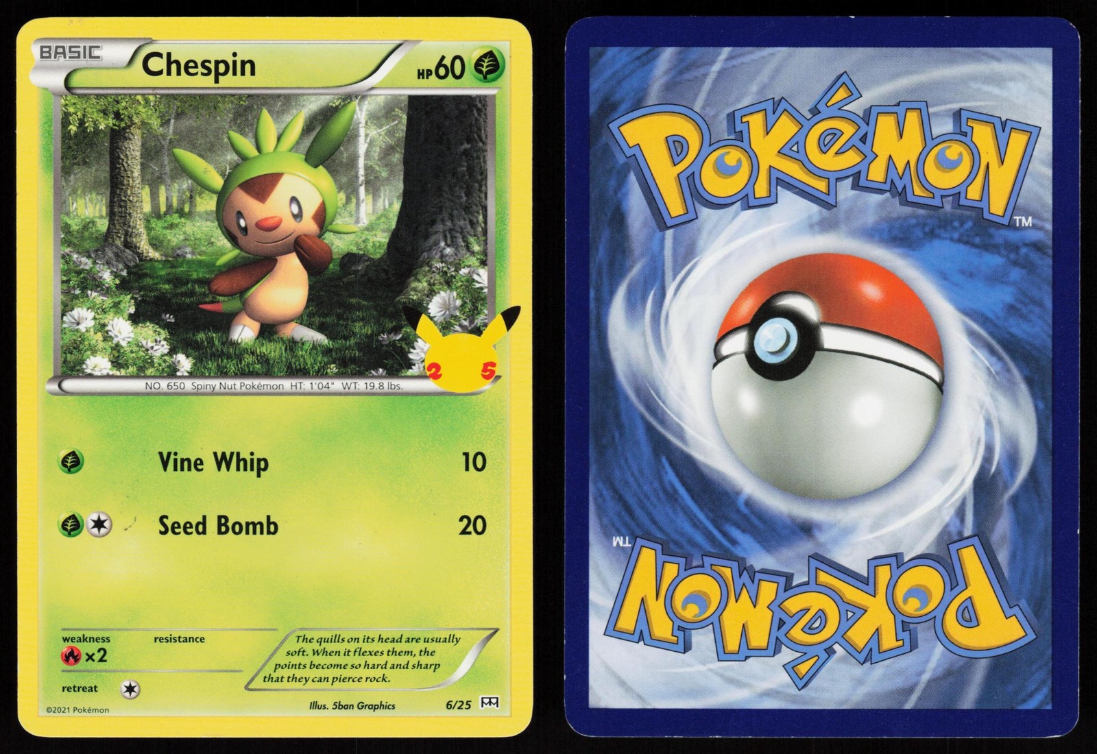 CHESPIN POKEMON MCDONALD'S 25° ANNIVERSARIO PROMO 006/025 PROMO LP