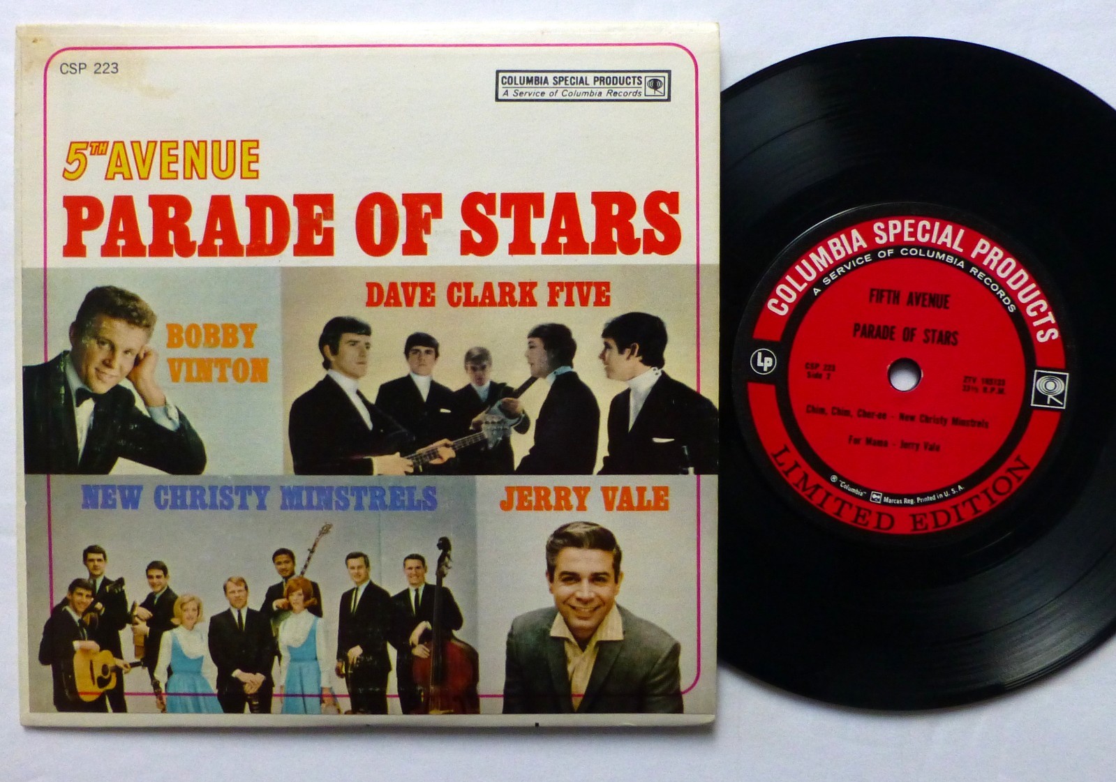 FIFTH AVENUE PARADISE OF STARS 7" EP 33 RPM Bobby Vinton DAVE CLARK FIVE