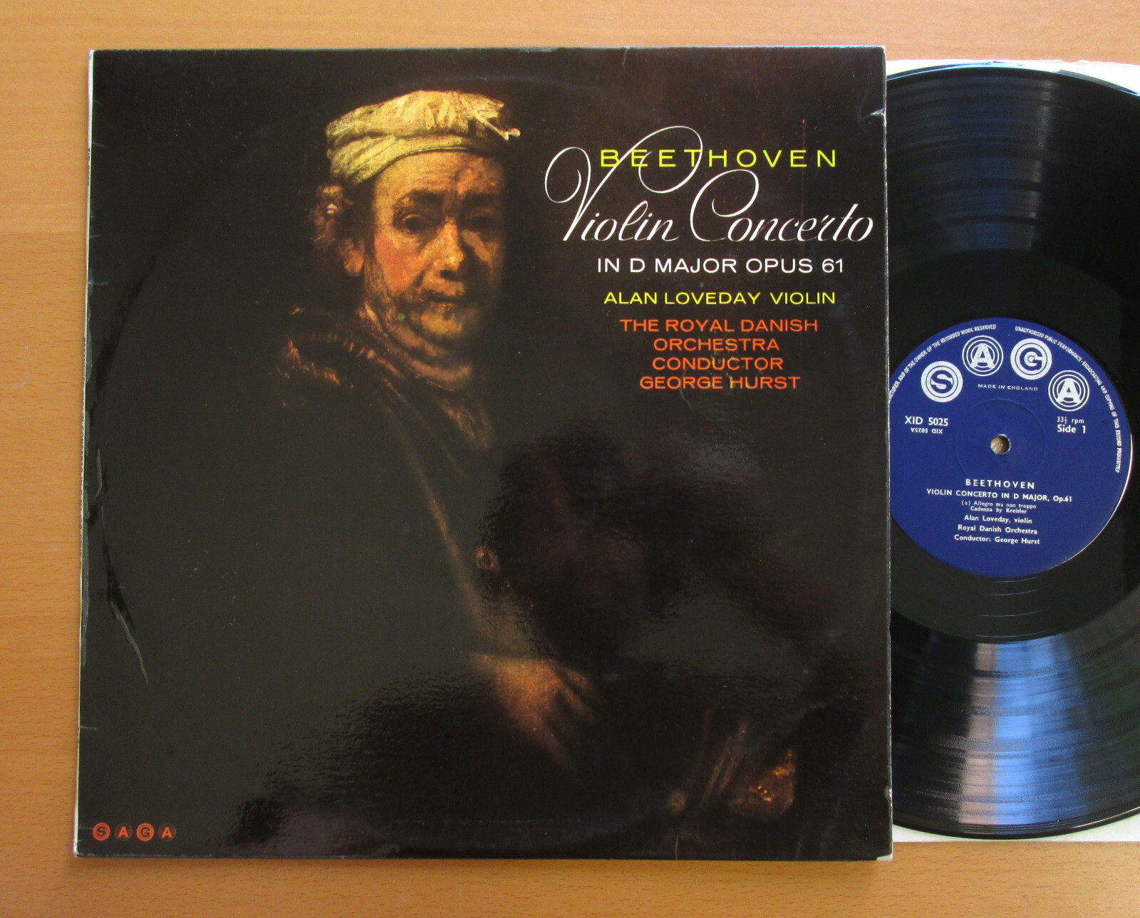 XID 5025 Beethoven Violin Concerto Alan Loveday George Hurst EXCELLENT Saga Mono