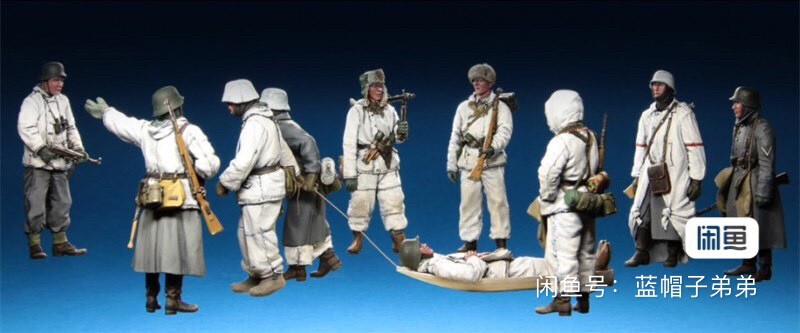 Modello finito 10 persone inverno esercito tedesco 10 anni non dipinto stampato in 3D 1/72/87/48 seconda guerra mondiale