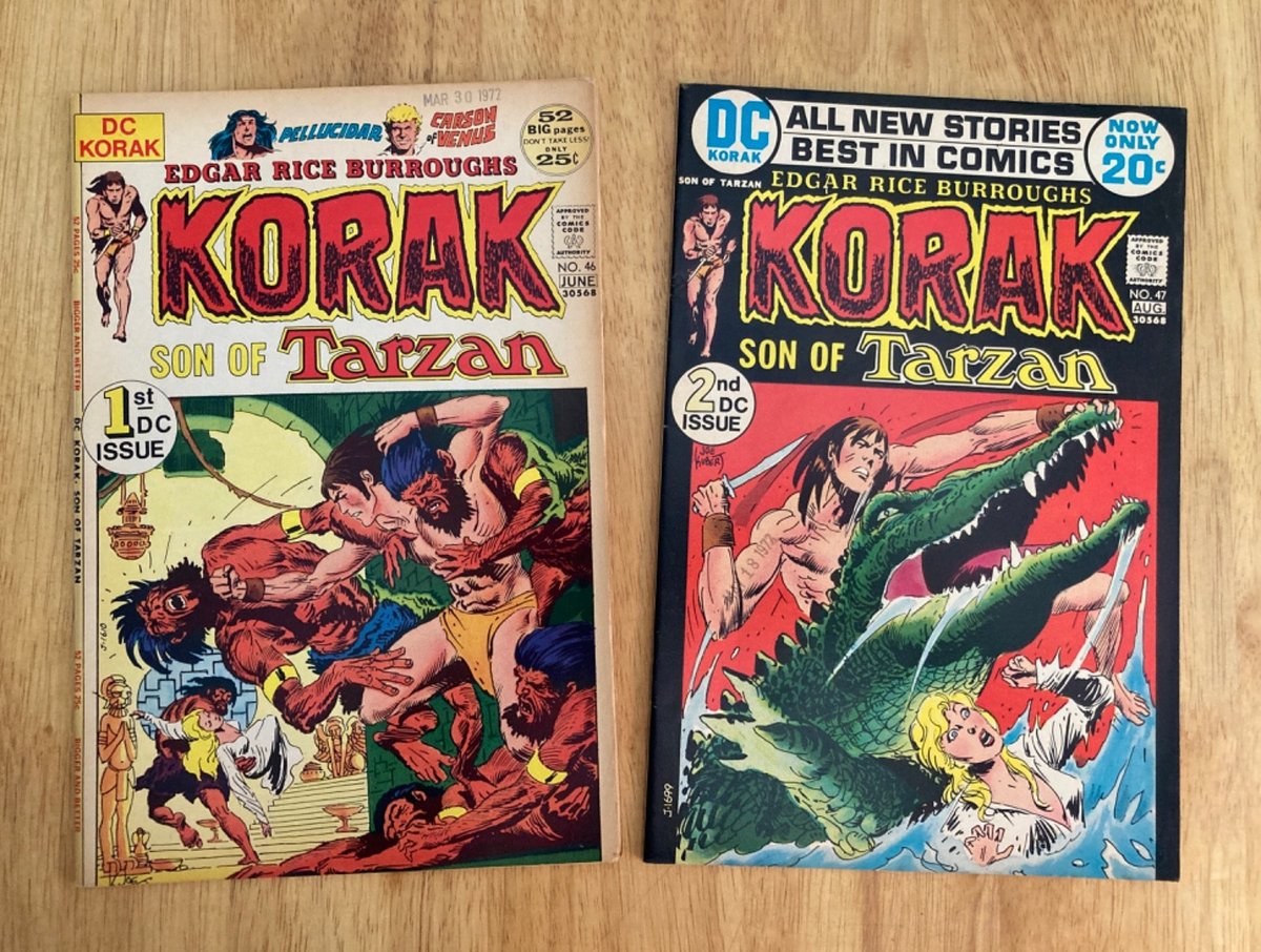 2 DC KORAK, SON OF TARZAN: #46 (#1, VF+, vedi dettagli...) + 47 (#2, VF) *Kubert!*