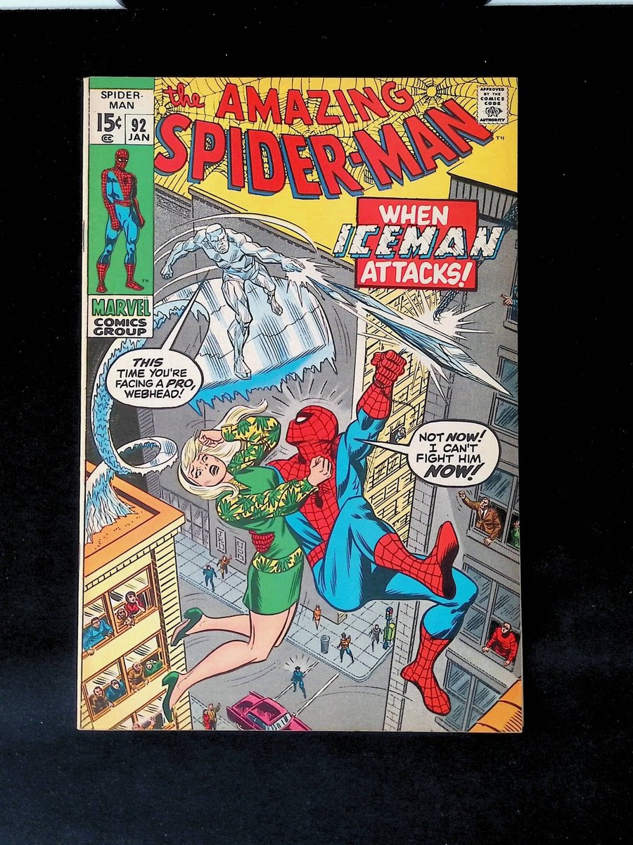 Amazing Spider-Man 92 Iceman attacca Marvel 1971