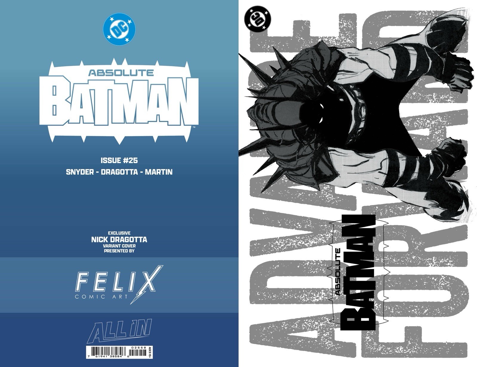 ABSOLUTE BATMAN #25 FELIX COMIC ART NICK DRAGOTTA FOIL DESIGN EXCLUSIVE PRESALE
