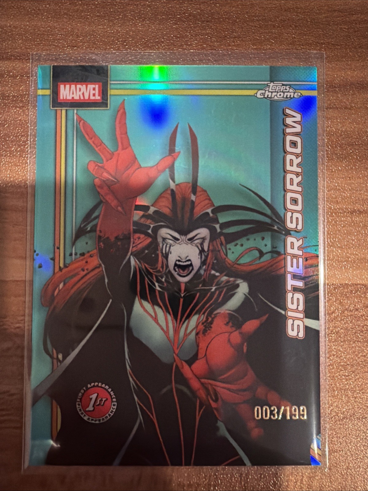 SISTER SORROW 2026 TOPPS CHROME MARVEL 1ST AQUA REFRACTOR /199 #159