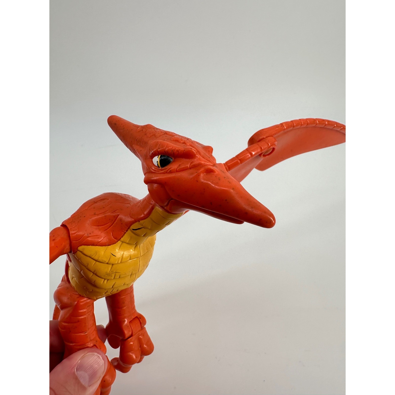 Fisher Price Dinosauro Pterodattilo Giocattolo Arancione Giallo Ali Articolato 2011