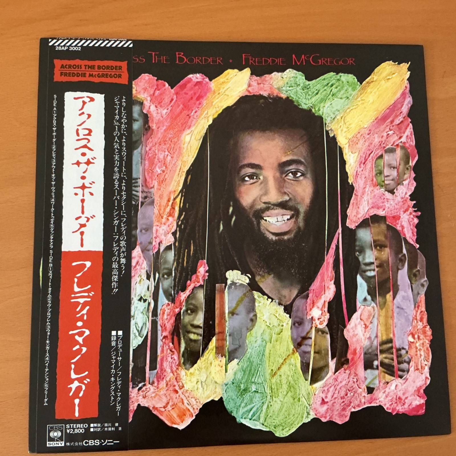 FREDDIE MCGREGOR ACROSS THE BORDER JAPAN LP OBI PROMO 28AP-3002