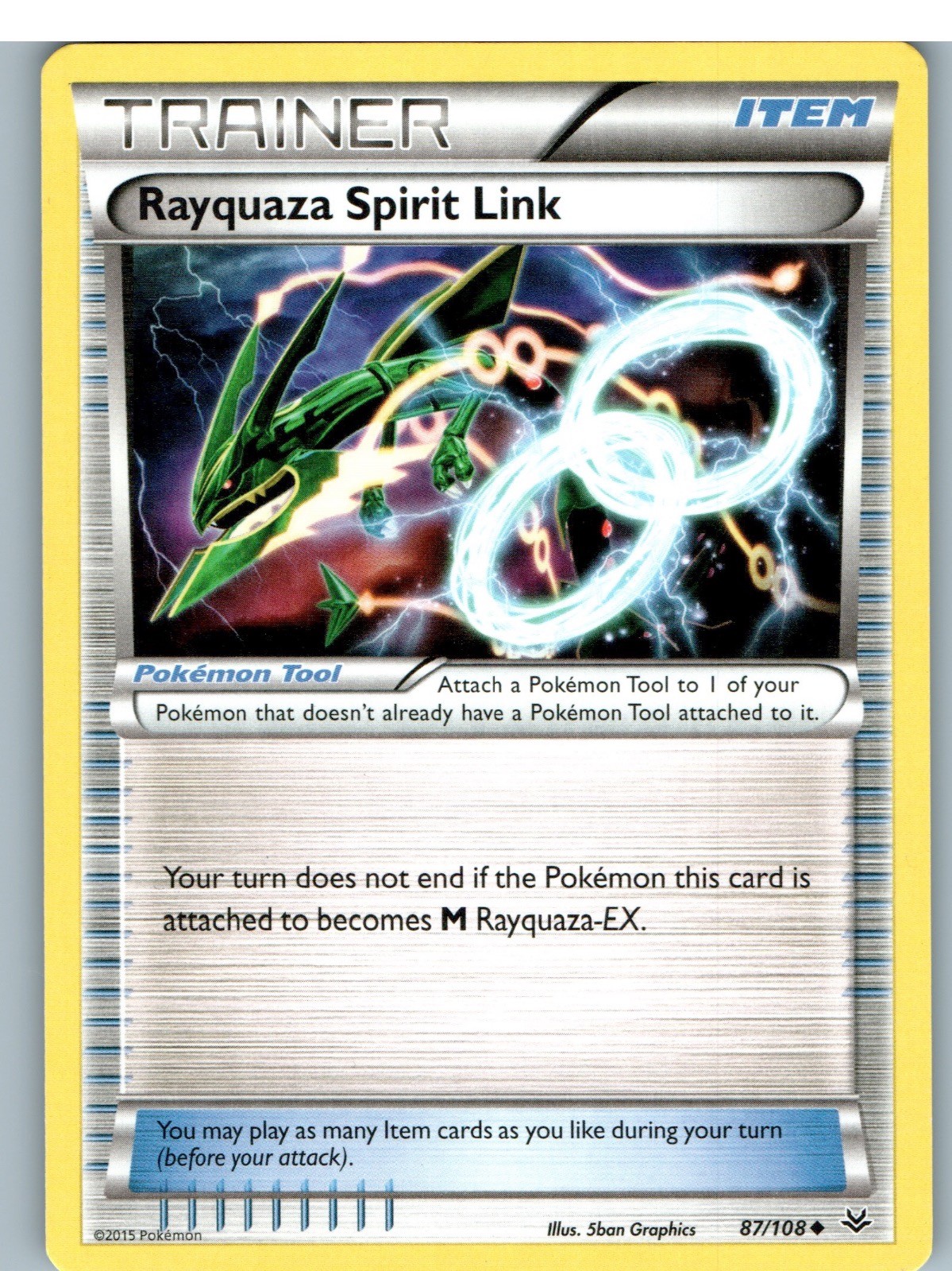Rayquaza Spirit Link 87/108 Pokemon Cieli Ruggenti Non Comuni Giocato Leggermente