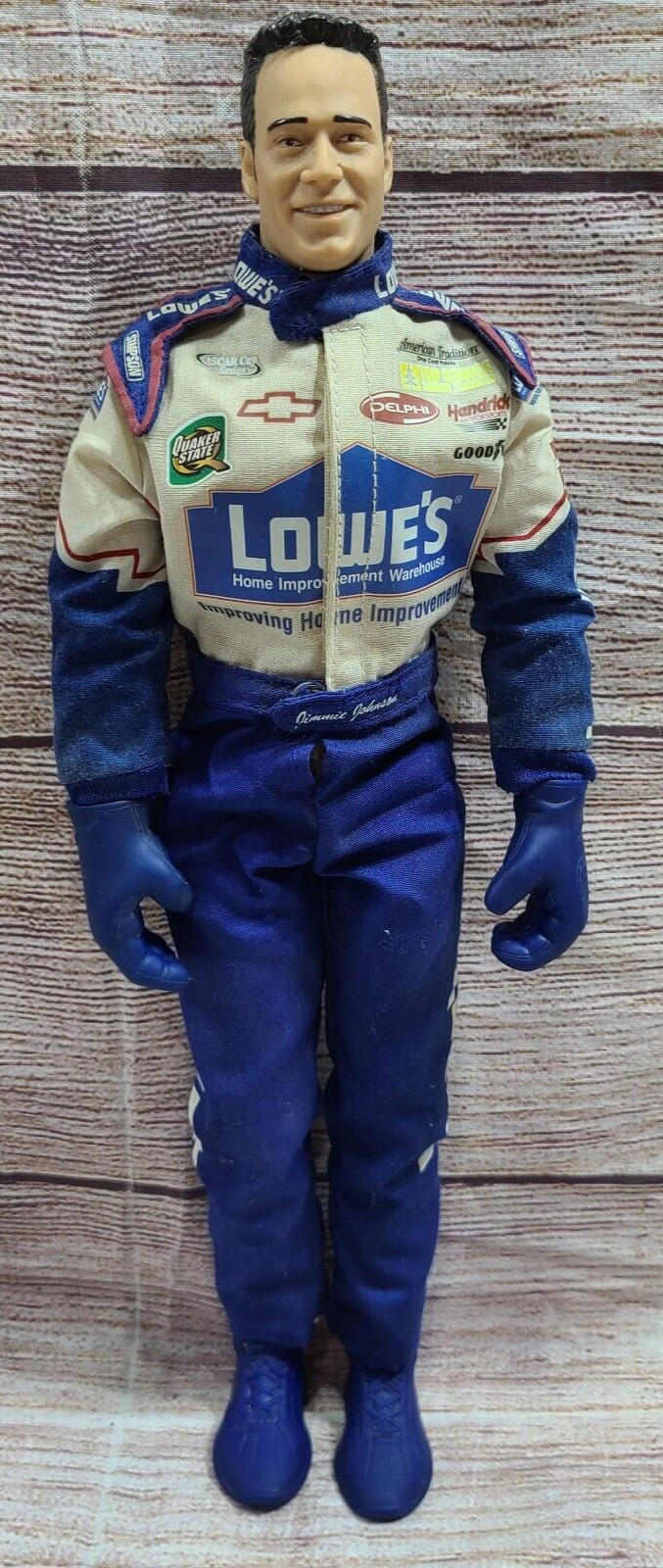 Road Champs Nascar Lowes Jimmie Johnson #48 bambola blu bianco 11" 2003