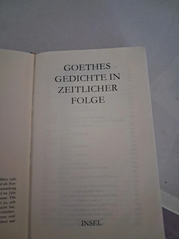 Goethes Gedichte in Folge