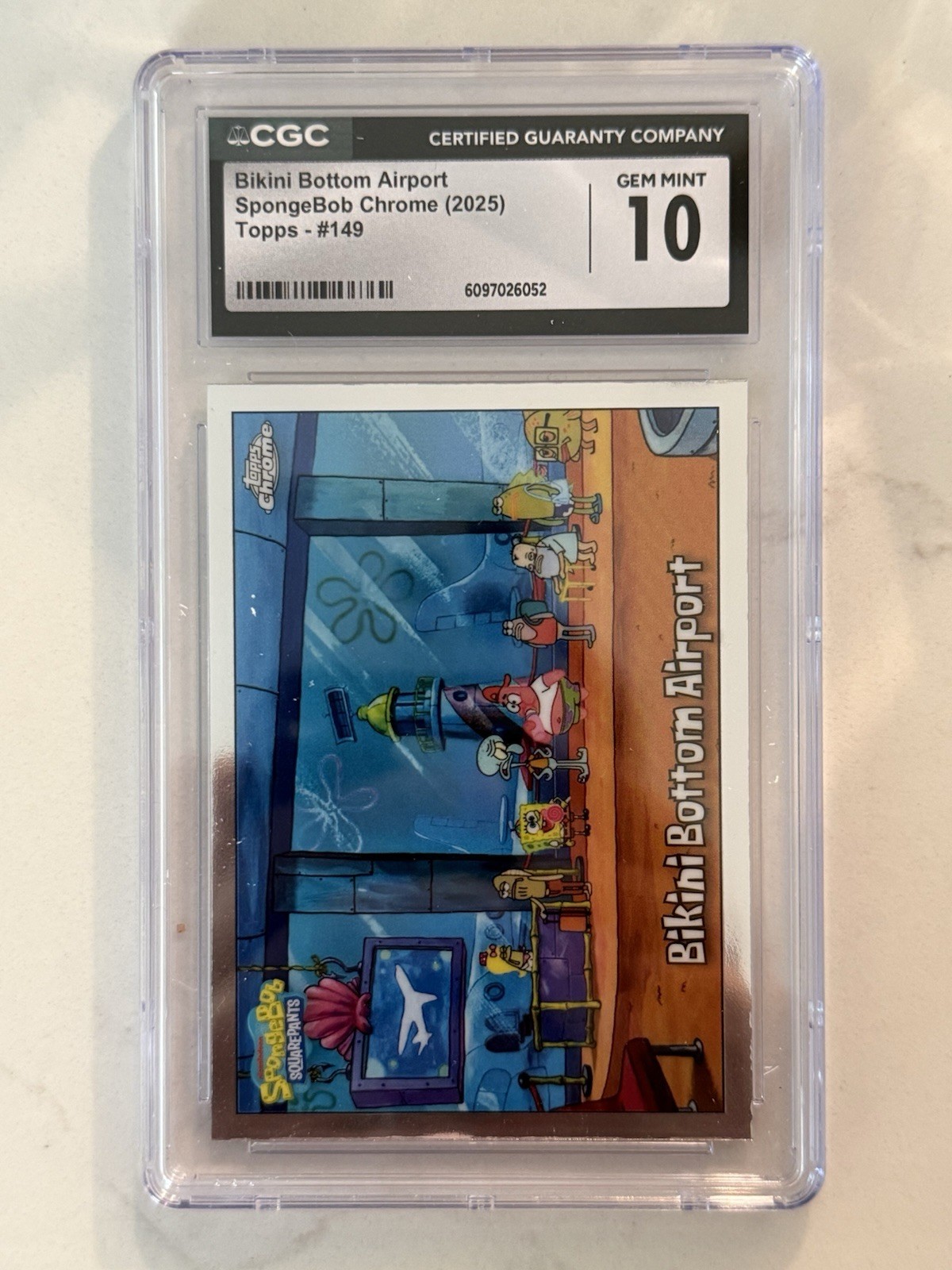 2025 Topps Chrome SpongeBob #149 Bikini Bottom Airport CGC 10