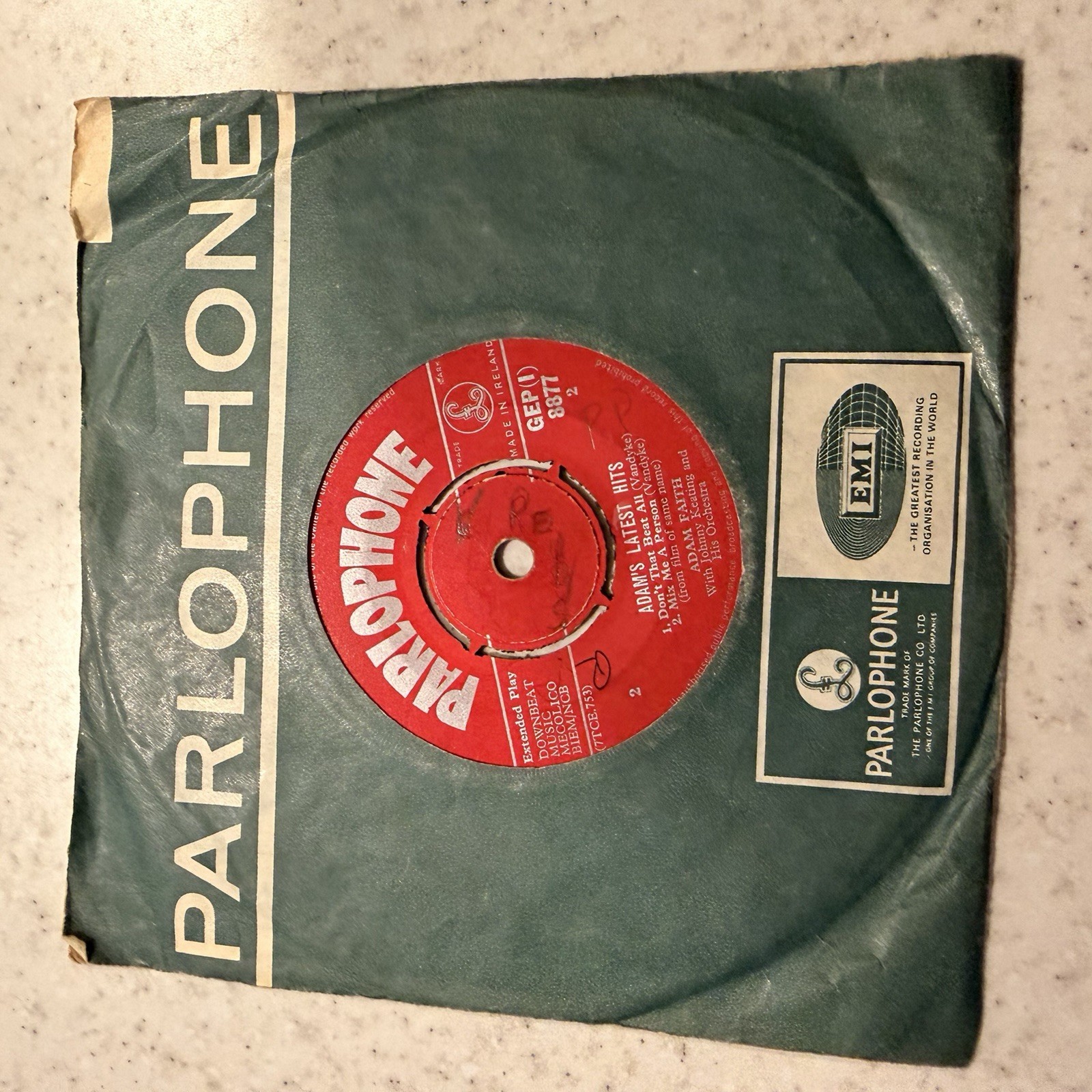 Adam Faith Adam's Latest Hits Vinyl EP 1961 Irish Pressing GEP 8877