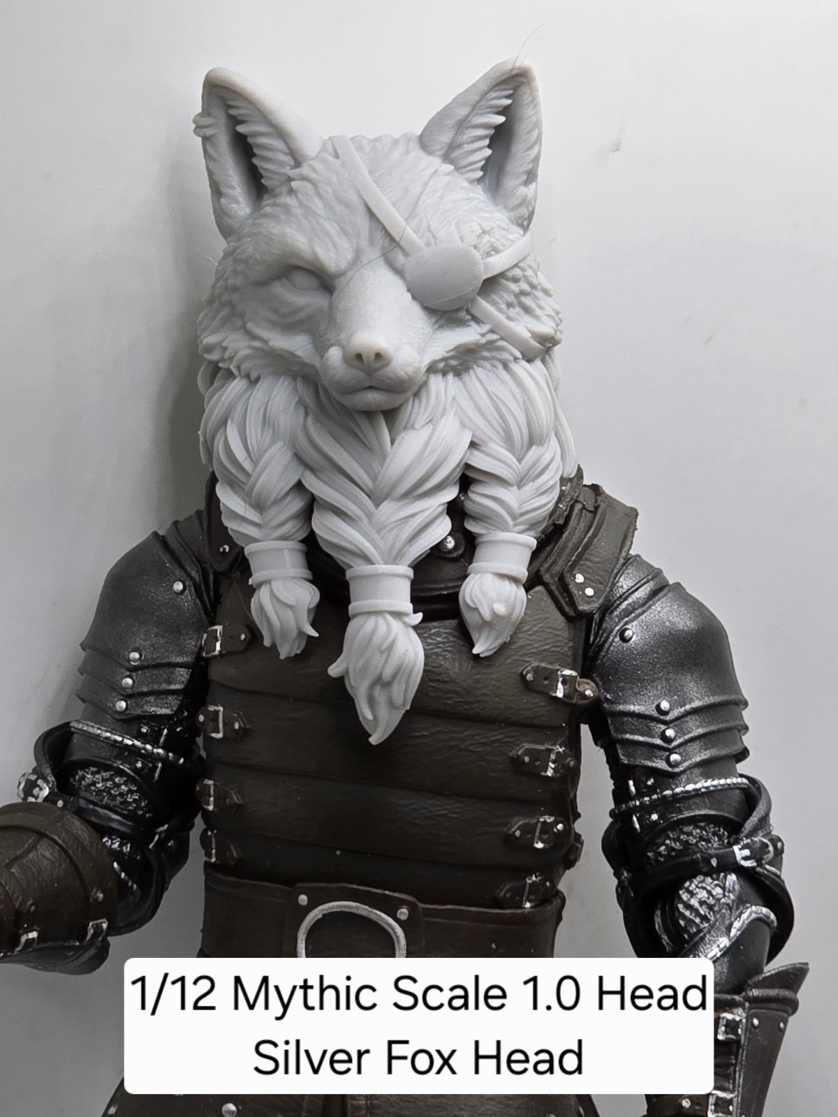 3d Printed SILVER FOX  Headsculpt For 1.0 Mythic Legions 1/12 figure 