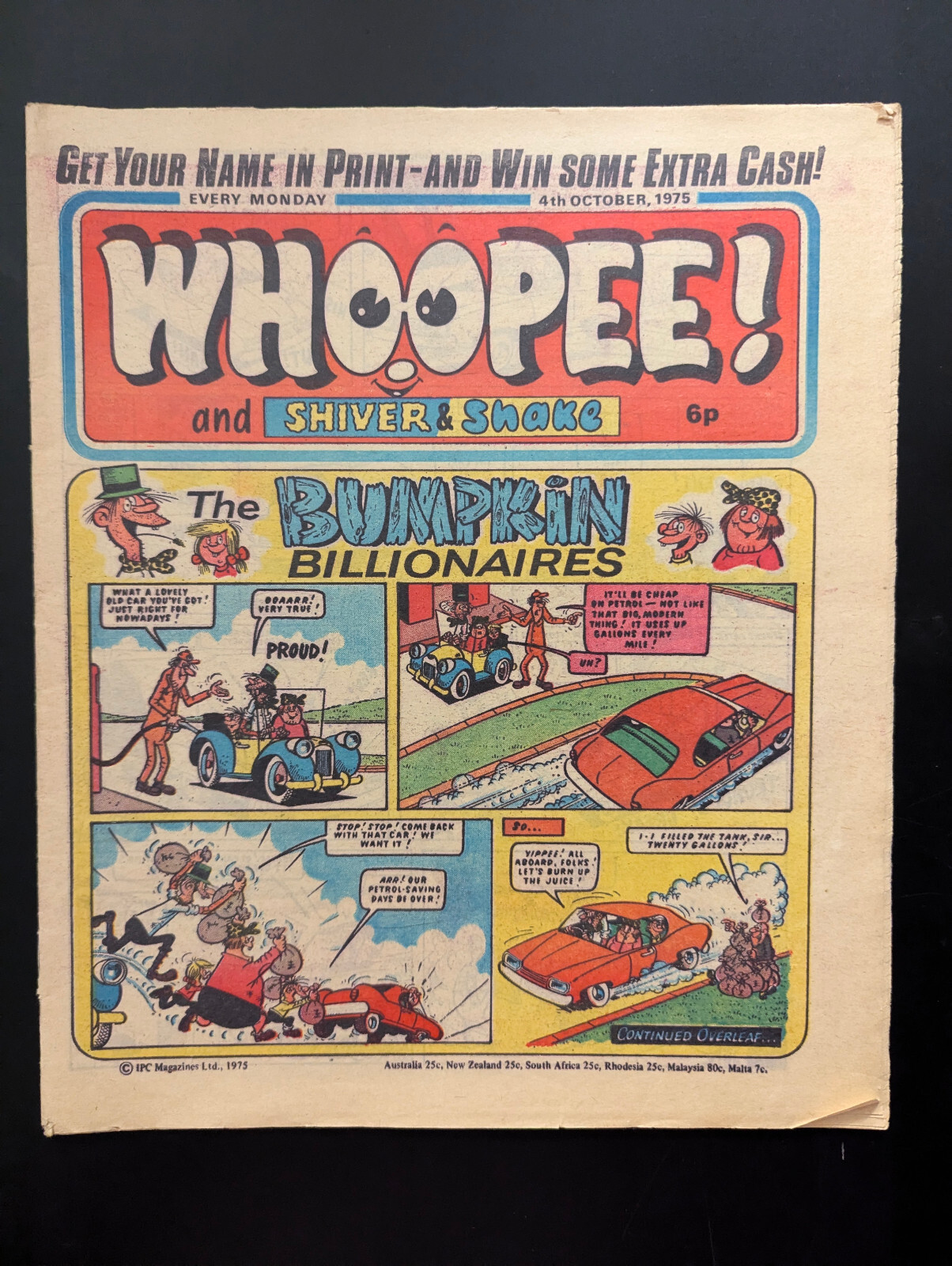 Whoopee and Shiver and Shake Comic, 4th October 1975, IPC.