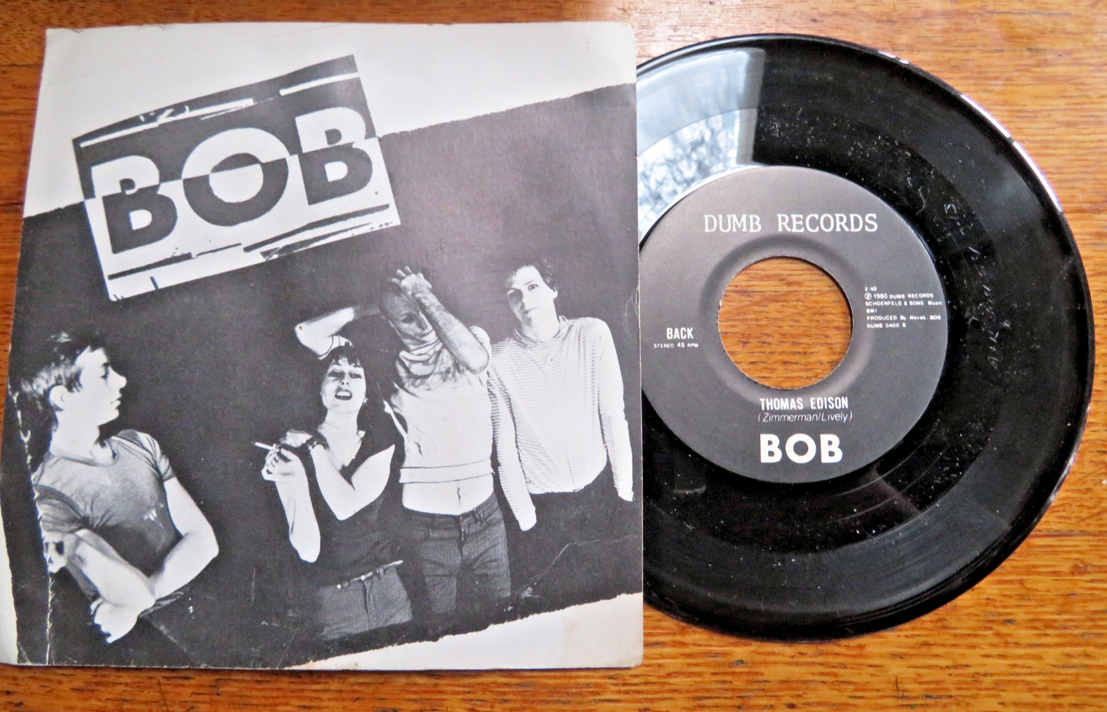 BOB-THE THINGS YOU DO/THOMAS EDISON" SF Rock 45 w/Picture Sleeve 1980 NM Vinyl