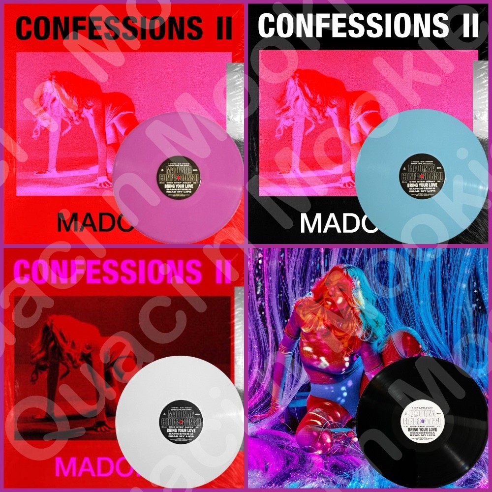 4 Madonna Confessions II LP Violet Blue White Black Vinyl Damage Sleeve/see pics