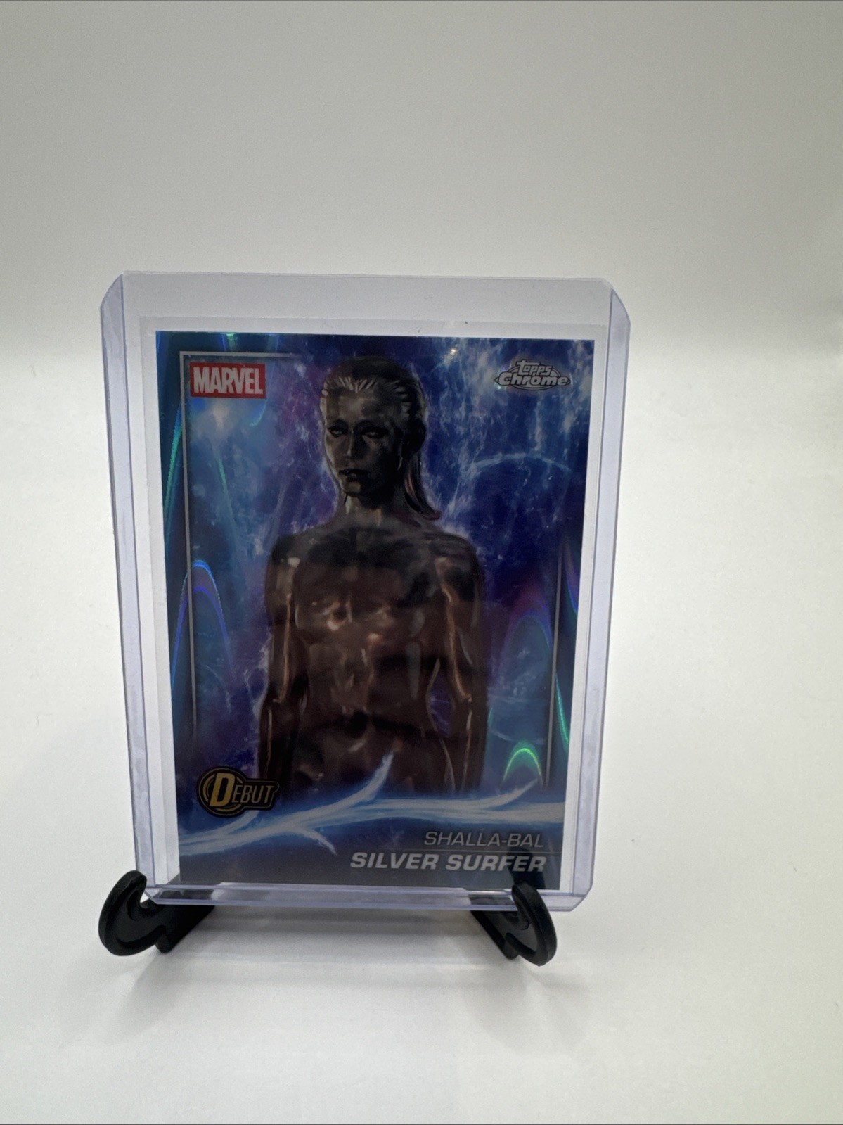2025 Topps Chrome Marvel 1stSHALLA-BAL SILVER SURFER rifrattore blu Raywave #198