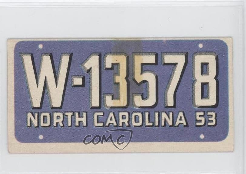 1953 Topps License Plates North Carolina #27 0s4