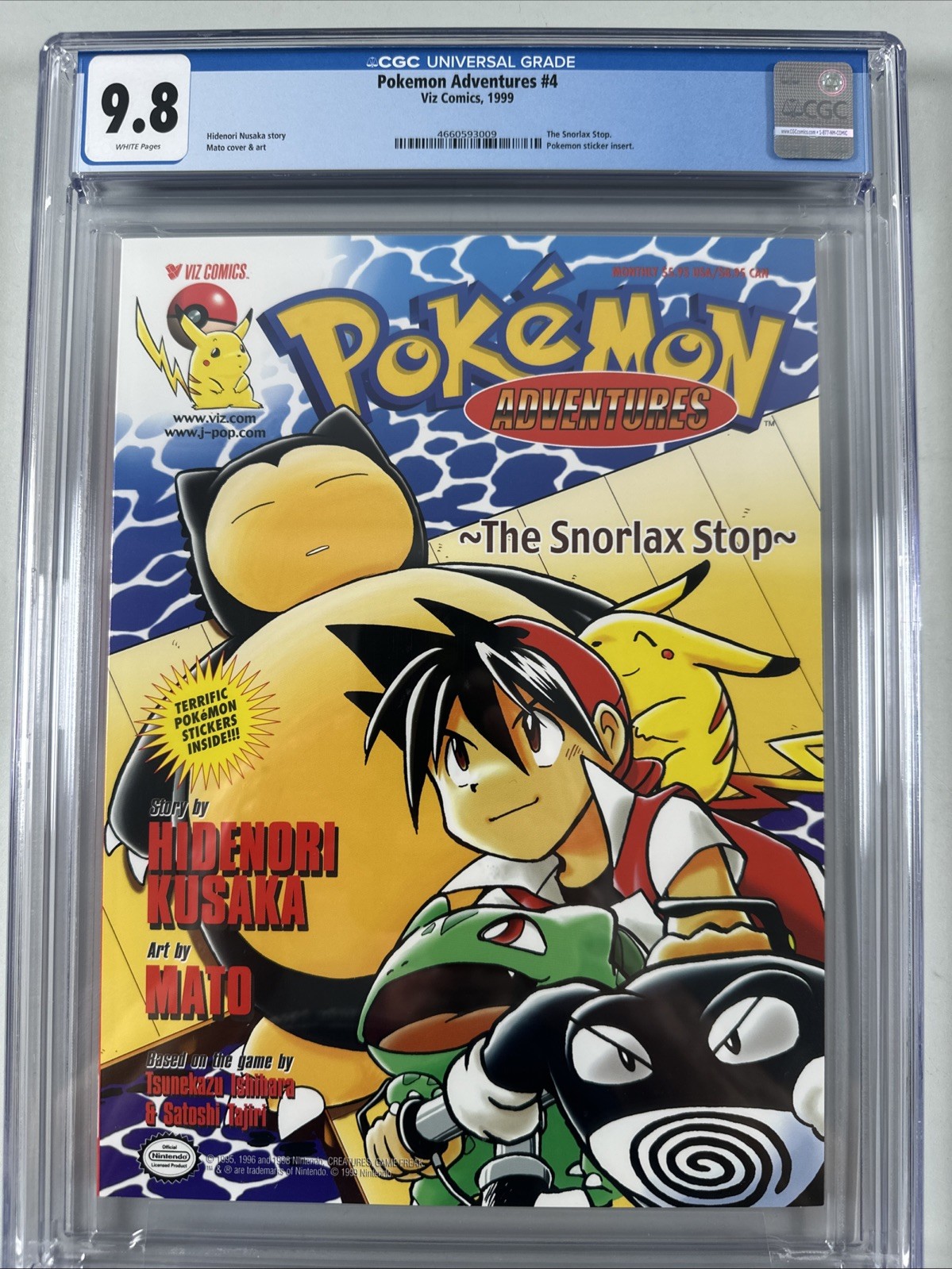 Pokemon Avventure Lo Snorlax Stop #4 Classificato CGC 9.8 Viz Fumetto/Rivista