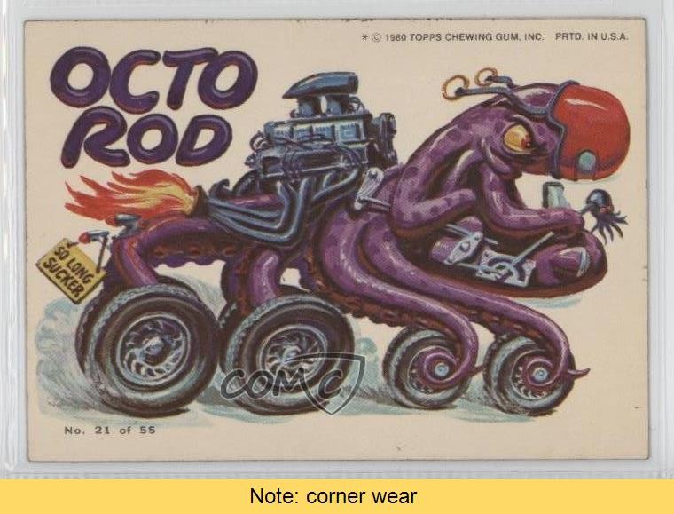1980 Topps Weird Wheels Octo Rod #21 LEGGI u3f