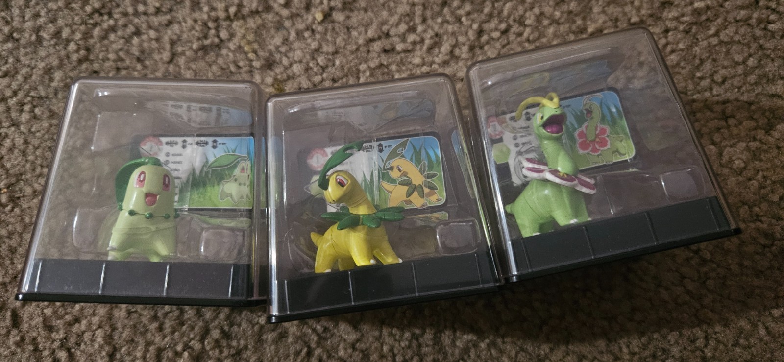 Pokemon TOMY Gen2 Set Of 3 Figures- Chikorita, Bayleef & Meganium VINTAGE